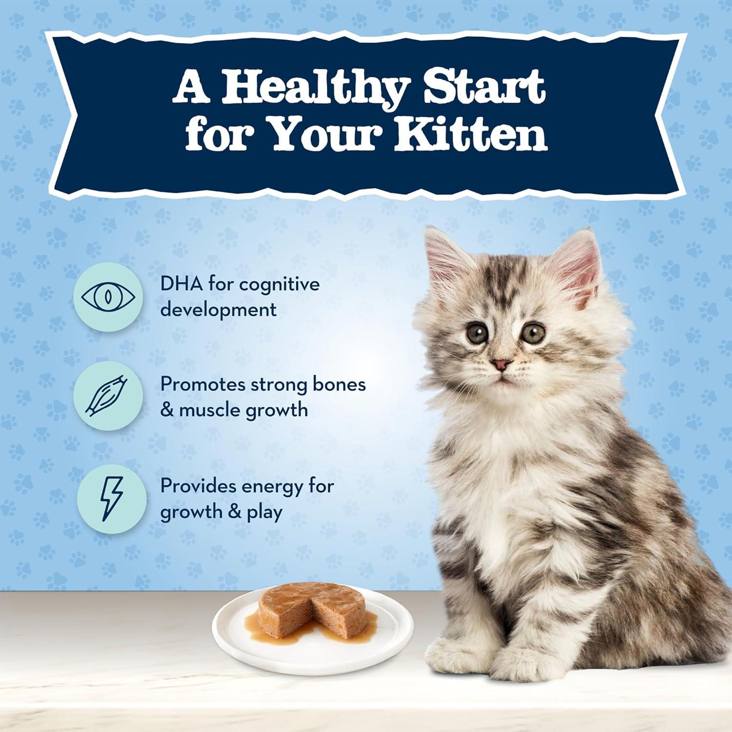 imageBlue Buffalo Baby BLUE Natural GrainFree Wet Food for Kittens Healthy Growth Formula with DHA HighProtein Salmon Pate 3 Ounce Pack of 24Salmon