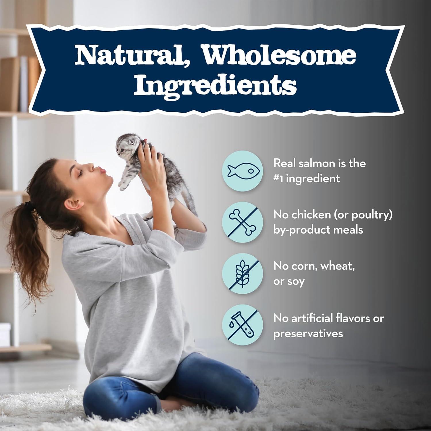 imageBlue Buffalo Baby BLUE Natural GrainFree Wet Food for Kittens Healthy Growth Formula with DHA HighProtein Salmon Pate 3 Ounce Pack of 24Salmon
