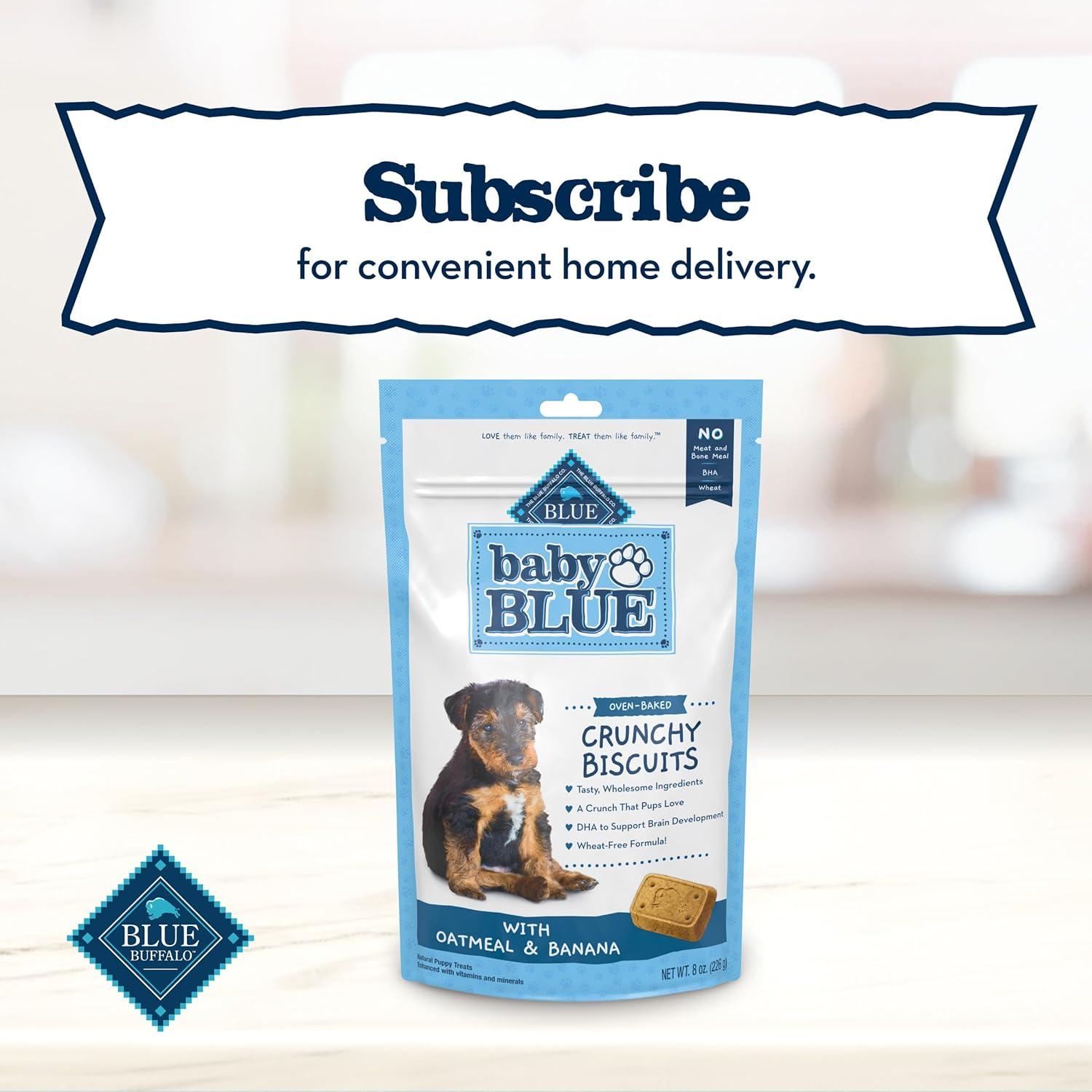 imageBlue Buffalo Baby Blue Crunchy Biscuits with DHA Crunchy Dog Treats for Puppies Made with Natural Ingredients Oatmeal amp Banana 8oz Bag8 Ounce Pack of 1