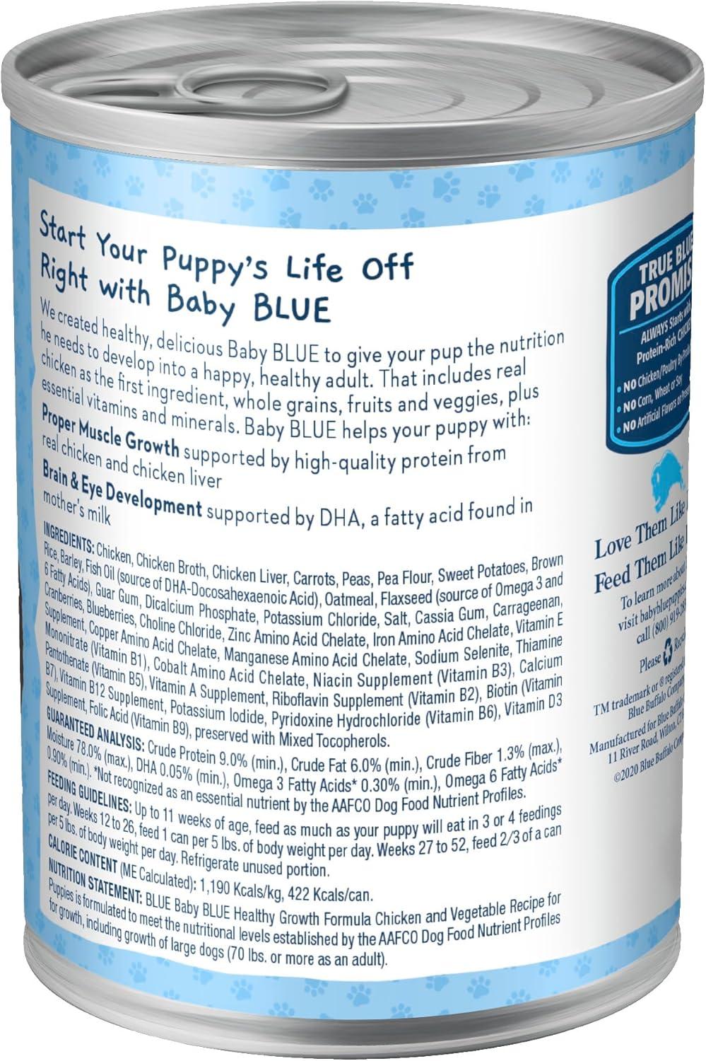 imageBlue Buffalo Baby Blue Healthy Growth Formula Natural Puppy Wet Dog Food Chicken and Vegetable RecipeChicken Vegetable