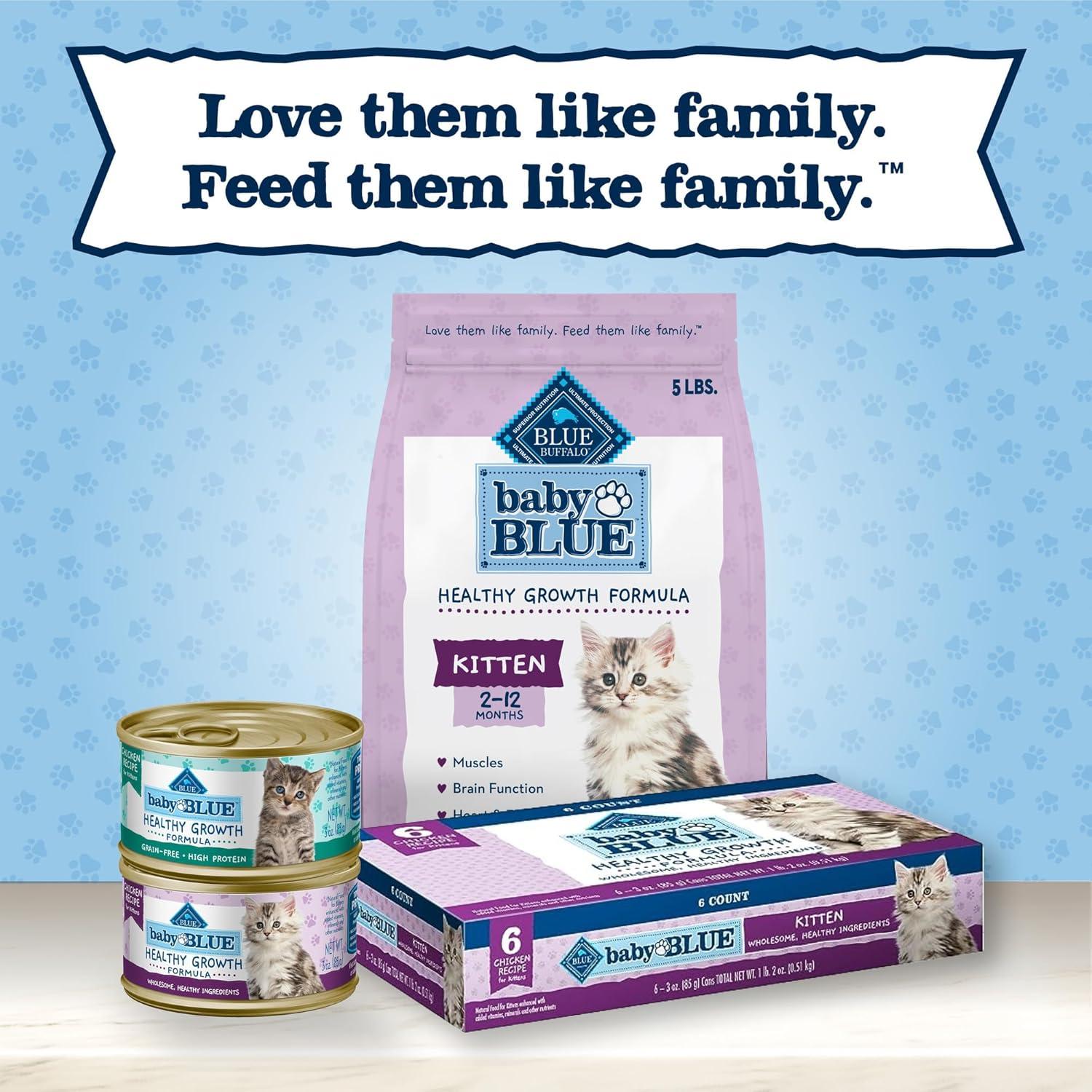 imageBlue Buffalo Baby Blue Natural Dry Food for Kittens Healthy Growth Formula with DHA Chicken and Brown Rice Recipe 5lb BagChicken Brown Rice