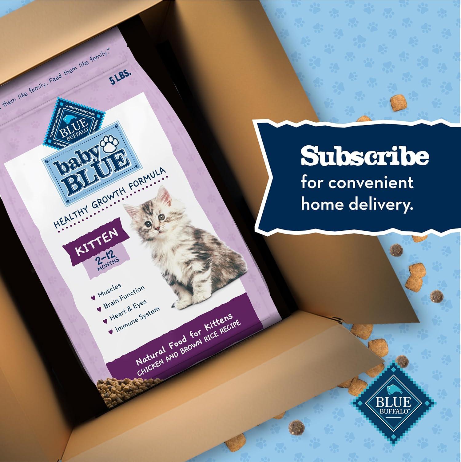 imageBlue Buffalo Baby Blue Natural Dry Food for Kittens Healthy Growth Formula with DHA Chicken and Brown Rice Recipe 5lb BagChicken Brown Rice