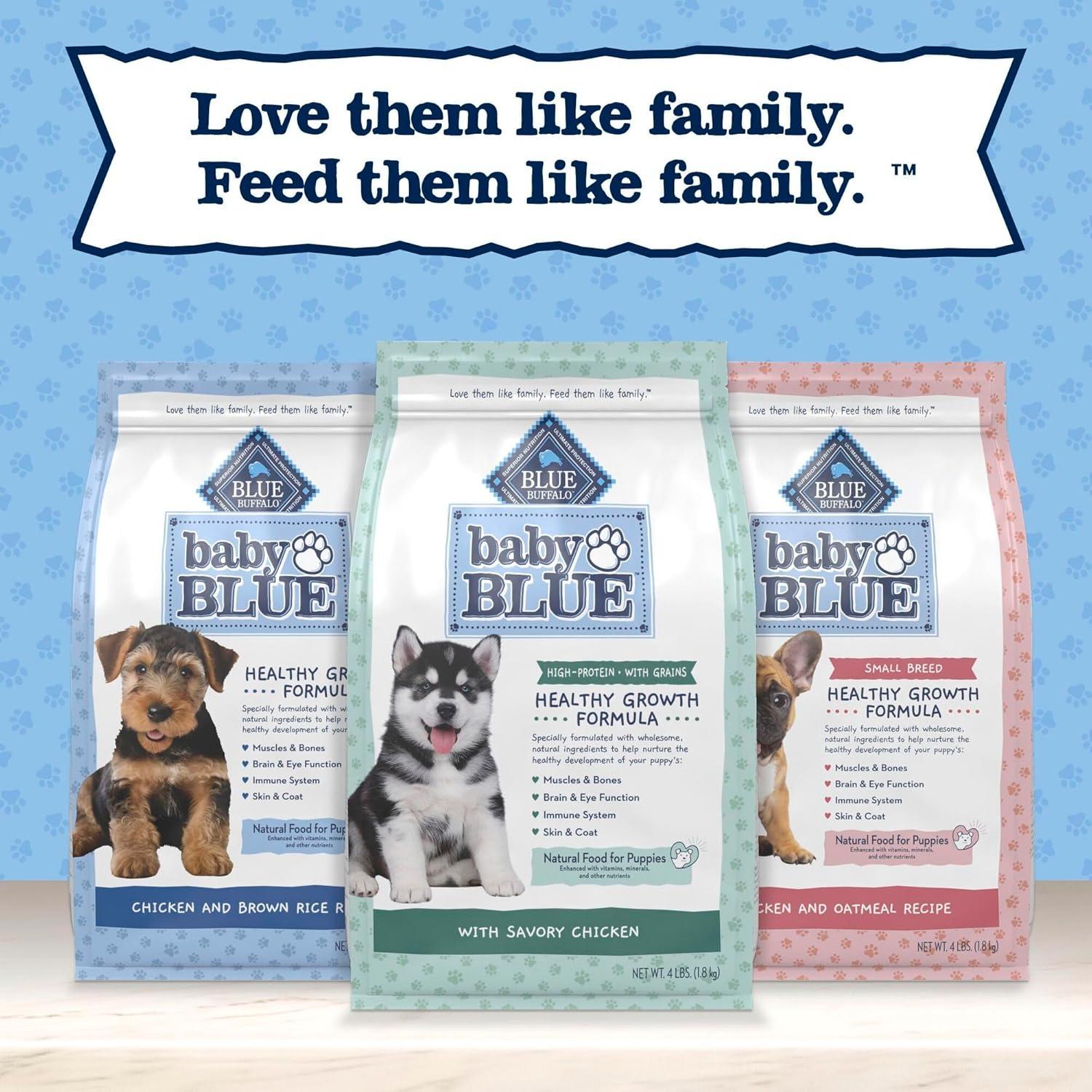 imageBlue Buffalo Baby Blue Natural Dry Food for Puppies Healthy Growth Formula with DHA HighProtein Savory Chicken Recipe 20lb BagChicken