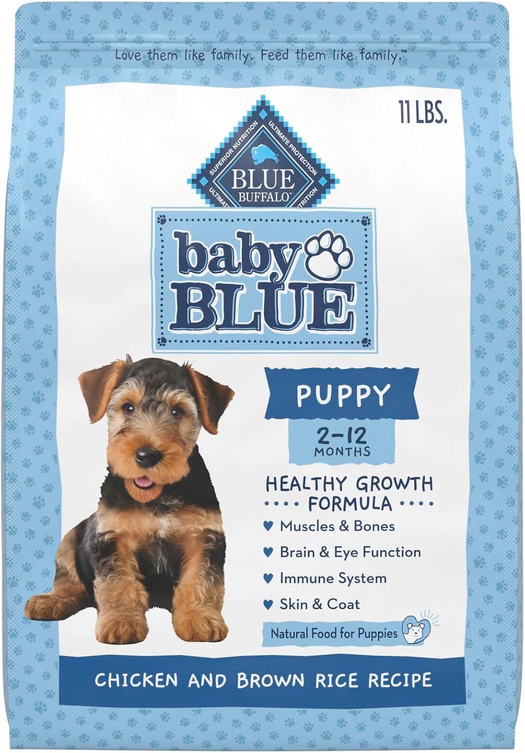 imageBlue Buffalo Baby Blue Natural Dry Food for Puppies Healthy Growth Formula with DHA HighProtein Savory Chicken Recipe 4lb BagChicken Brown Rice