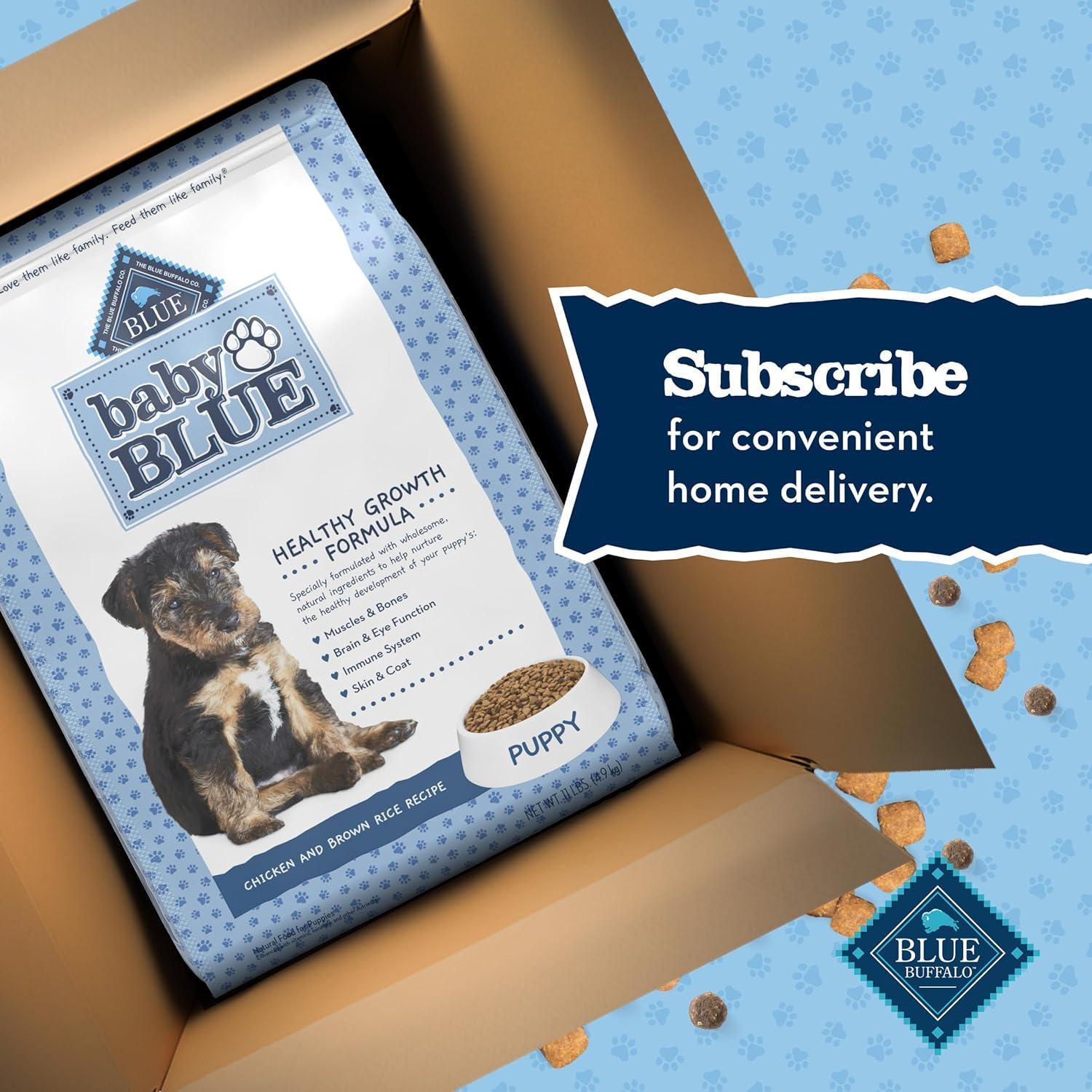 imageBlue Buffalo Baby Blue Natural Dry Food for Puppies Healthy Growth Formula with DHA HighProtein Savory Chicken Recipe 4lb BagChicken Brown Rice