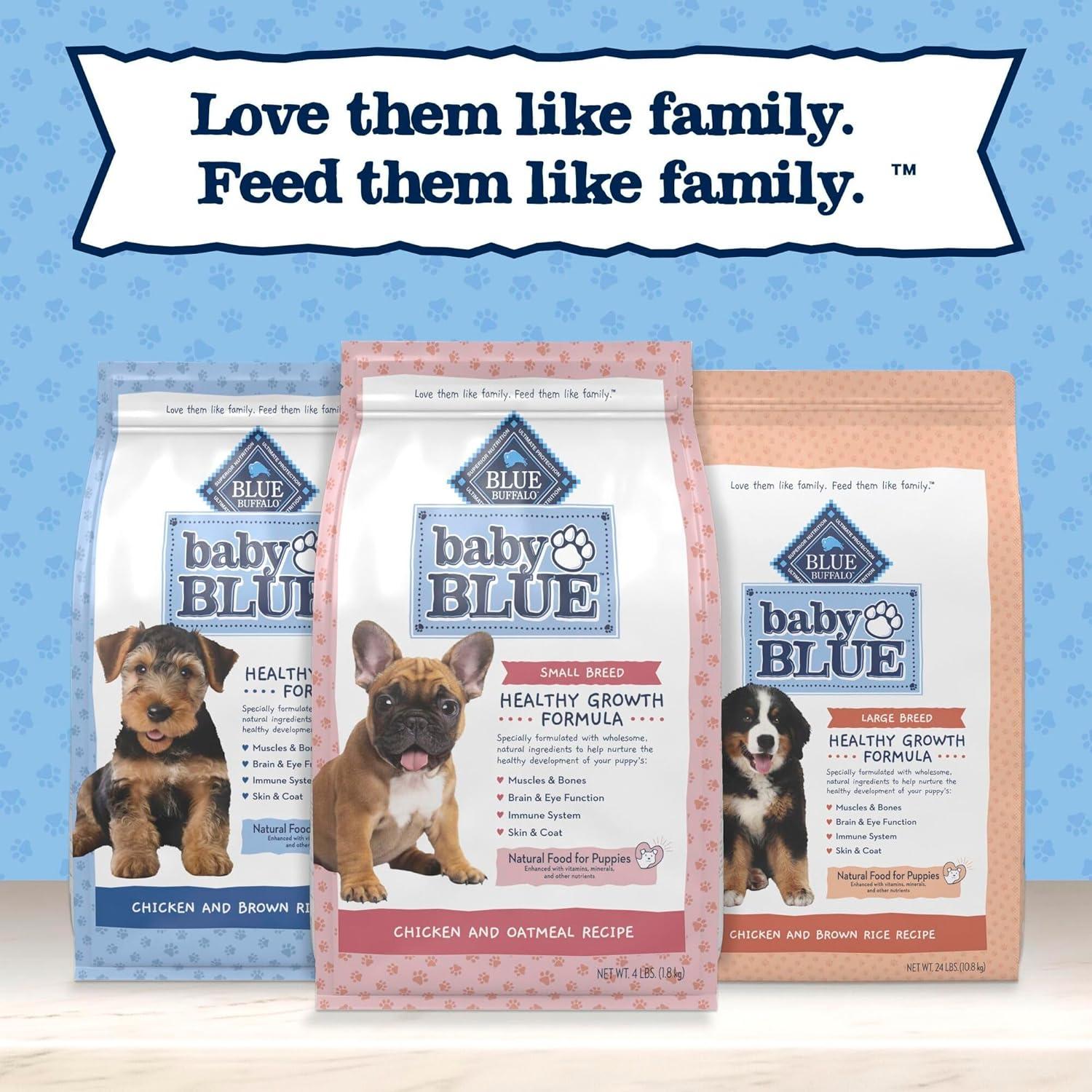 imageBlue Buffalo Baby Blue Natural Dry Food for Puppies Healthy Growth Formula with DHA HighProtein Savory Chicken Recipe 4lb BagChicken Brown Rice