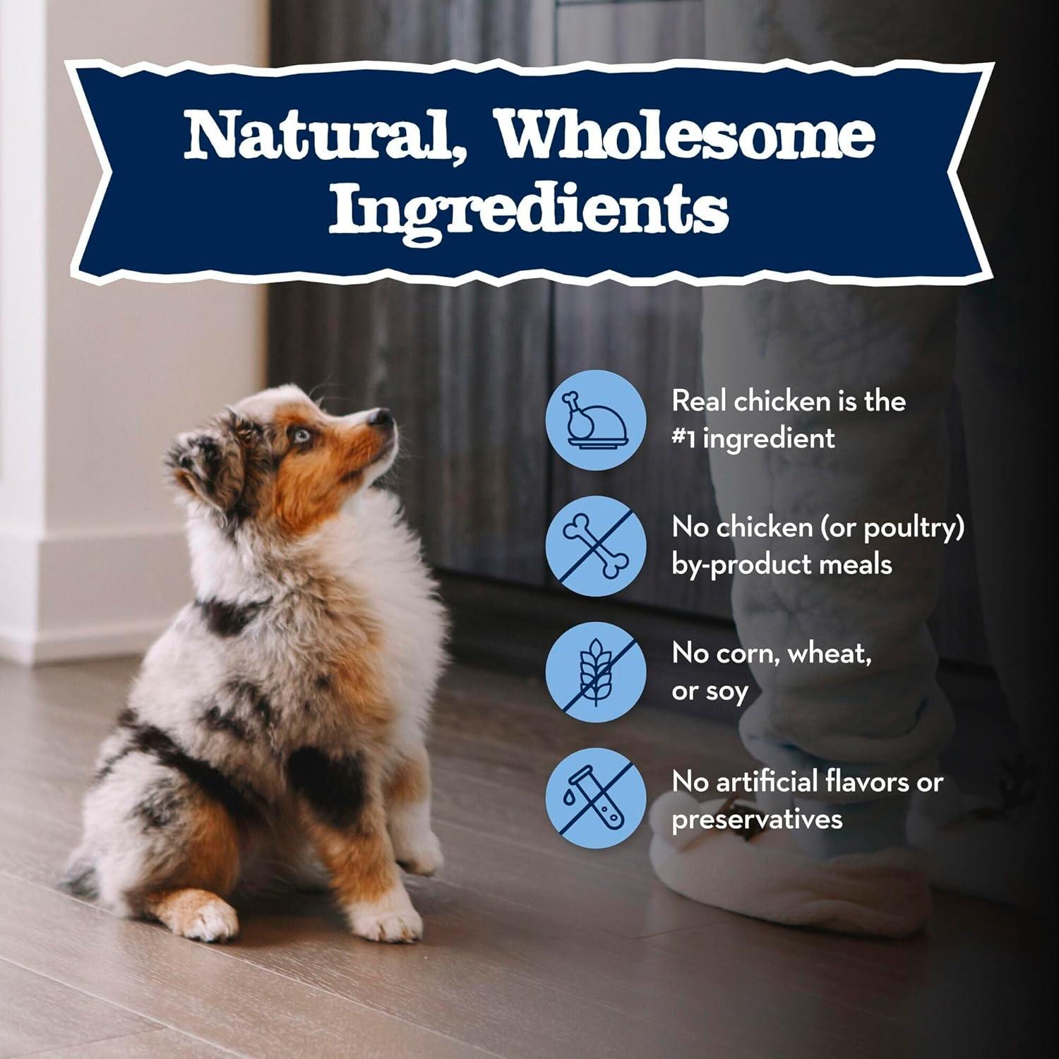 imageBlue Buffalo Baby Blue Natural Dry Food for Puppies Healthy Growth Formula with DHA HighProtein Savory Chicken Recipe 4lb BagChicken Brown Rice