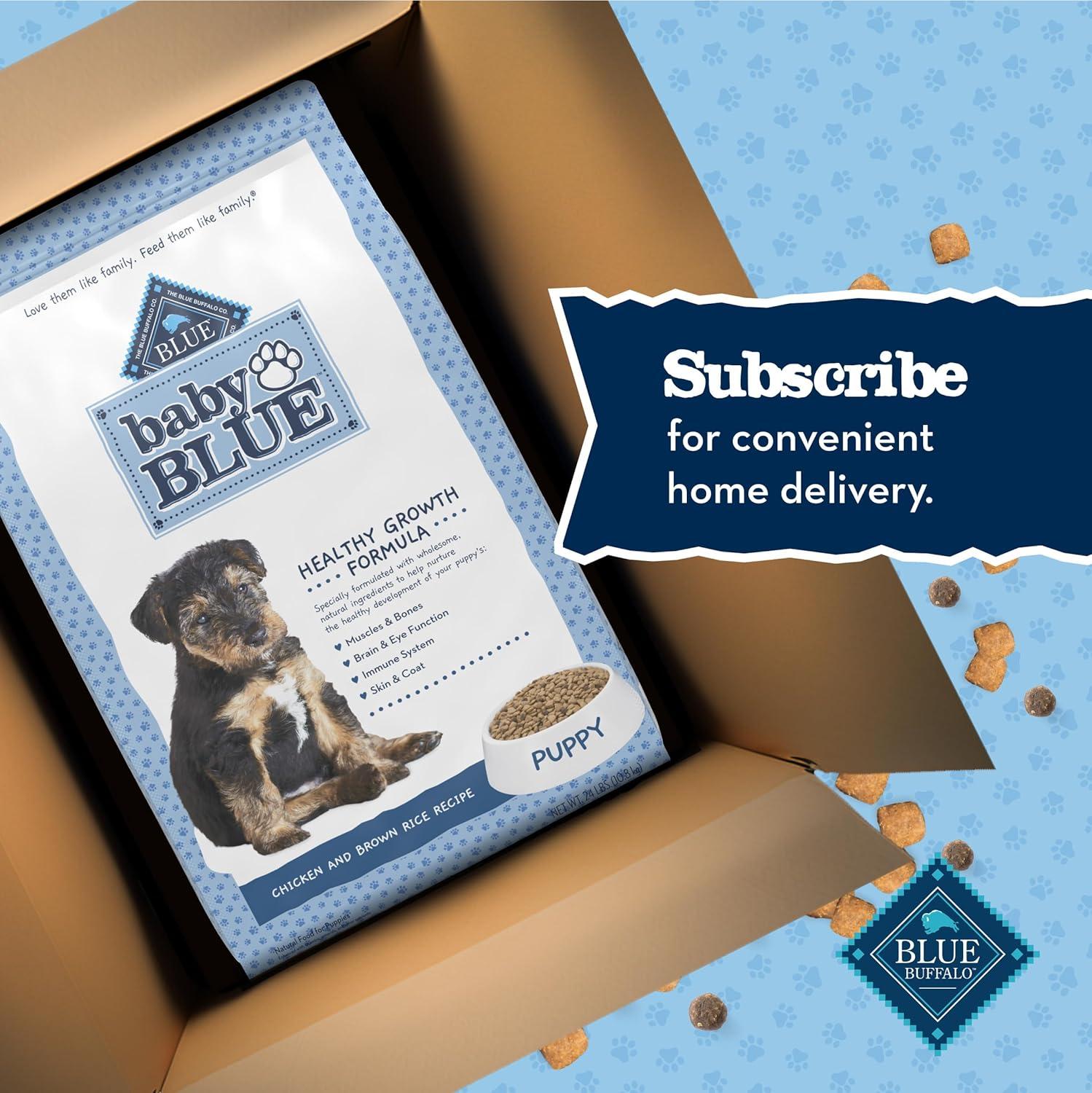 imageBlue Buffalo Baby Blue Natural Dry Food for Puppies Healthy Growth Formula with DHA HighProtein Savory Chicken Recipe 4lb BagChicken Brown Rice