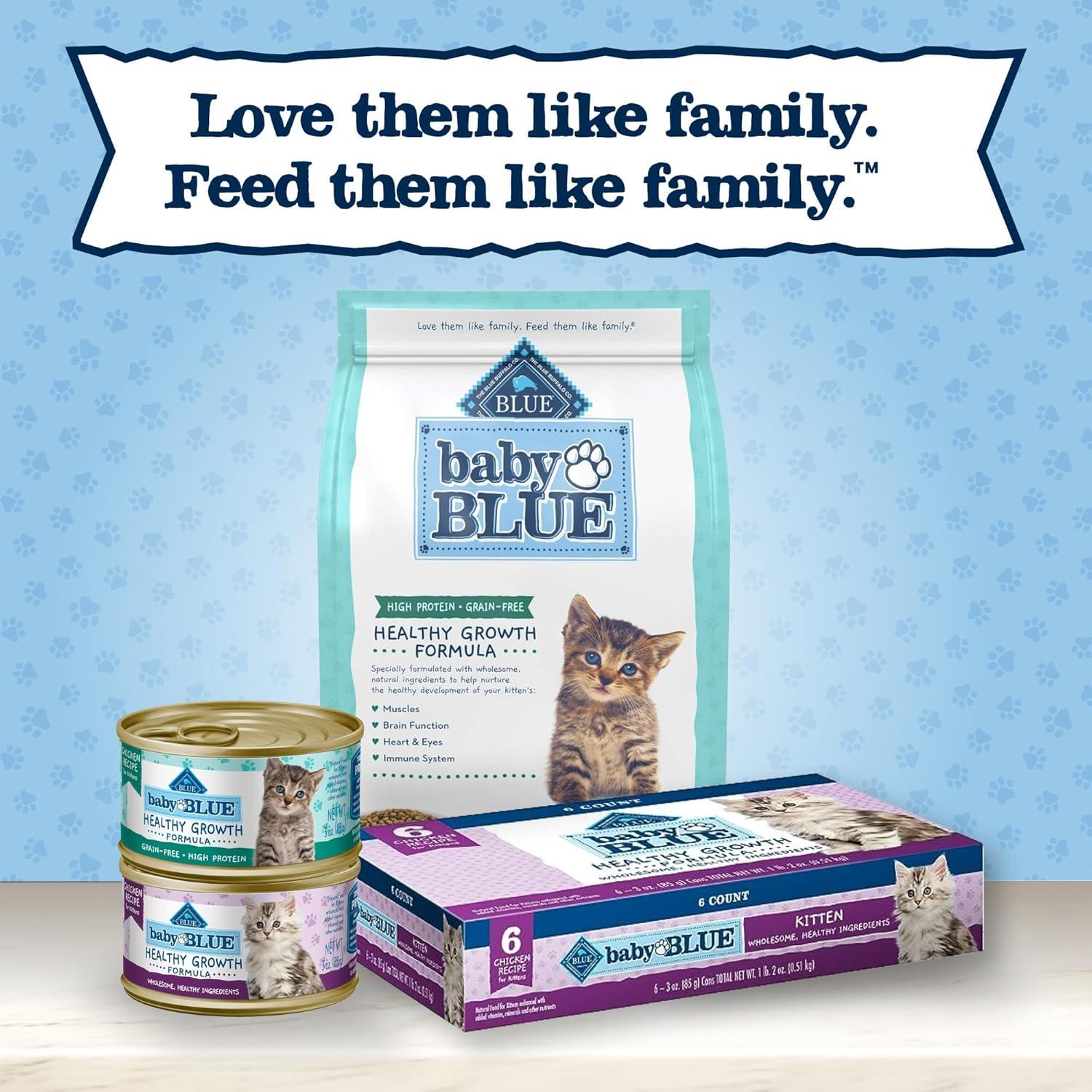 imageBlue Buffalo Baby Blue Natural Kitten GrainFree Dry Cat Food HighProtein Healthy Growth Formula with DHA Savory Chicken 2lb BagChicken
