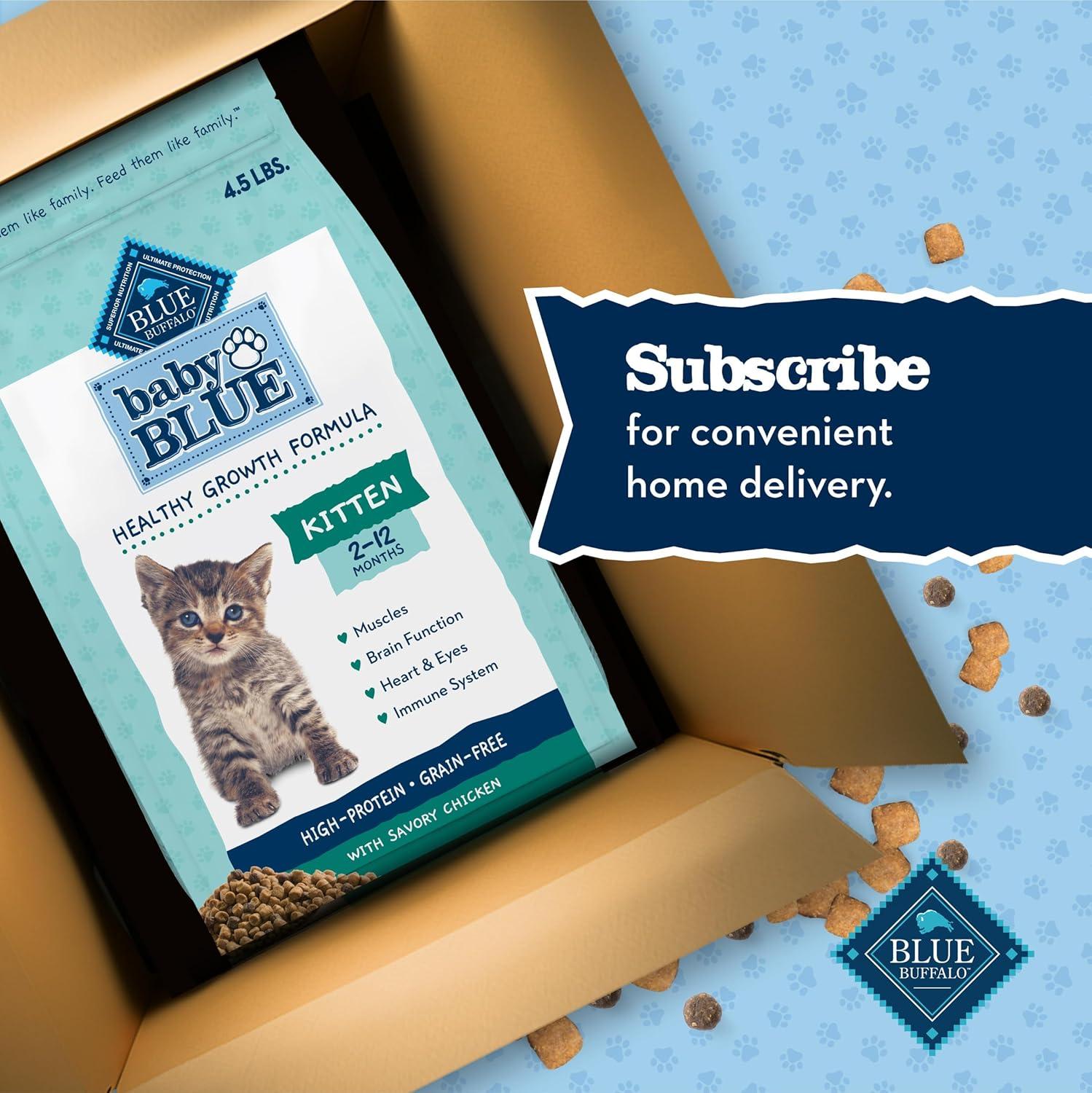 imageBlue Buffalo Baby Blue Natural Kitten GrainFree Dry Cat Food HighProtein Healthy Growth Formula with DHA Savory Chicken 2lb BagChicken