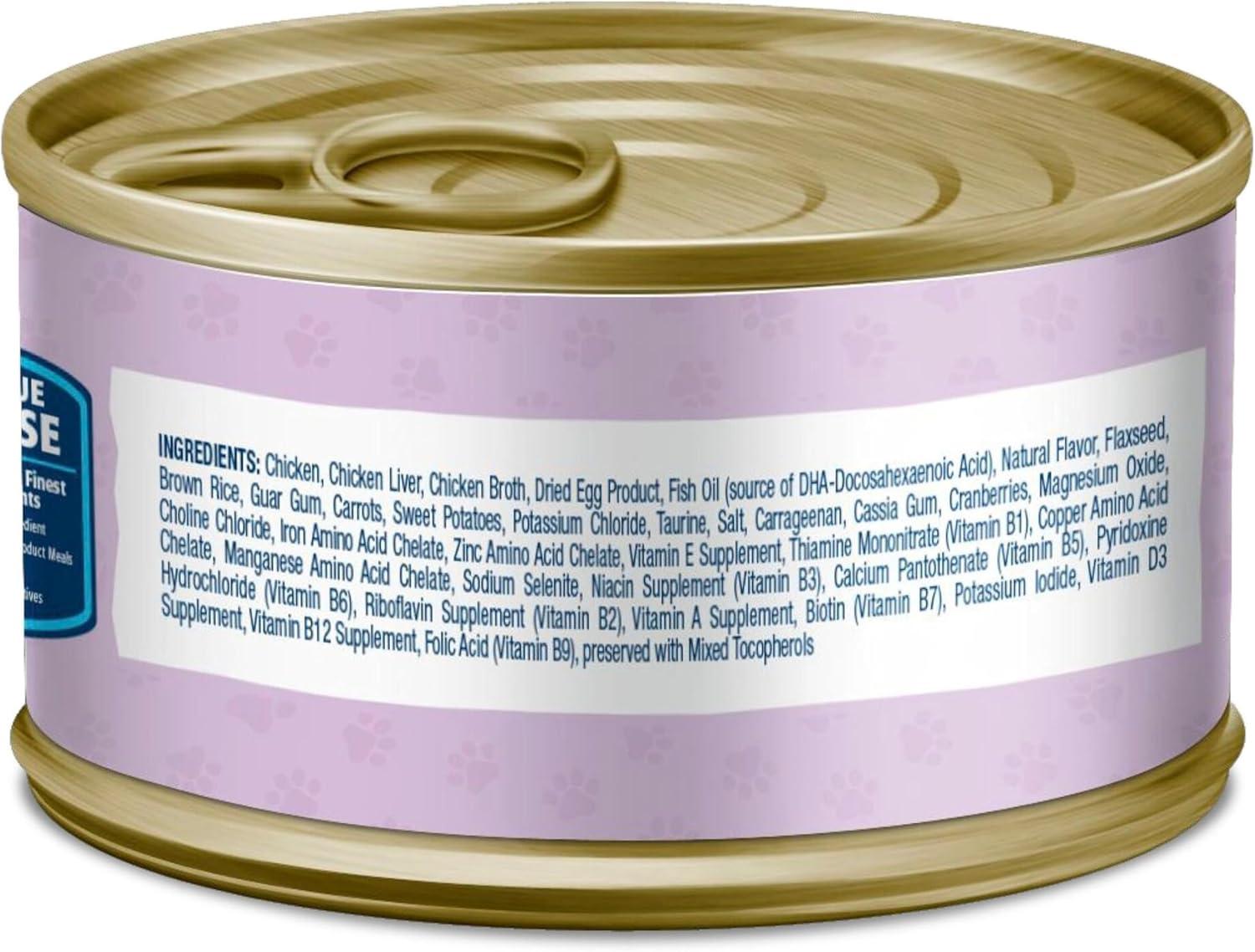 imageBlue Buffalo Baby Blue Natural Kitten Wet Cat Food Healthy Growth Formula with DHA Chicken Recipe MultiPack 3oz Cans 24 Count3 Ounce Pack of 48