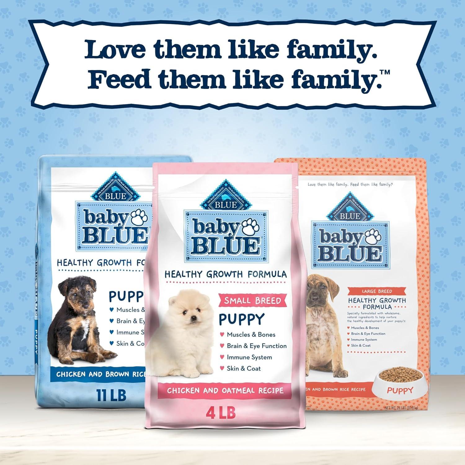imageBlue Buffalo Baby Blue Natural Small Breed Puppy Dry Dog Food Healthy Growth Formula with DHA Chicken and Oatmeal Recipe 4lb Bag4 Pound Pack of 2