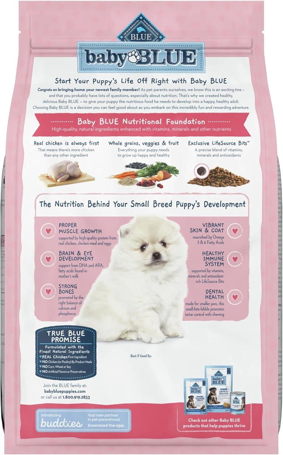 imageBlue Buffalo Baby Blue Natural Small Breed Puppy Dry Dog Food Healthy Growth Formula with DHA Chicken and Oatmeal Recipe 4lb Bag4 Pound Pack of 2