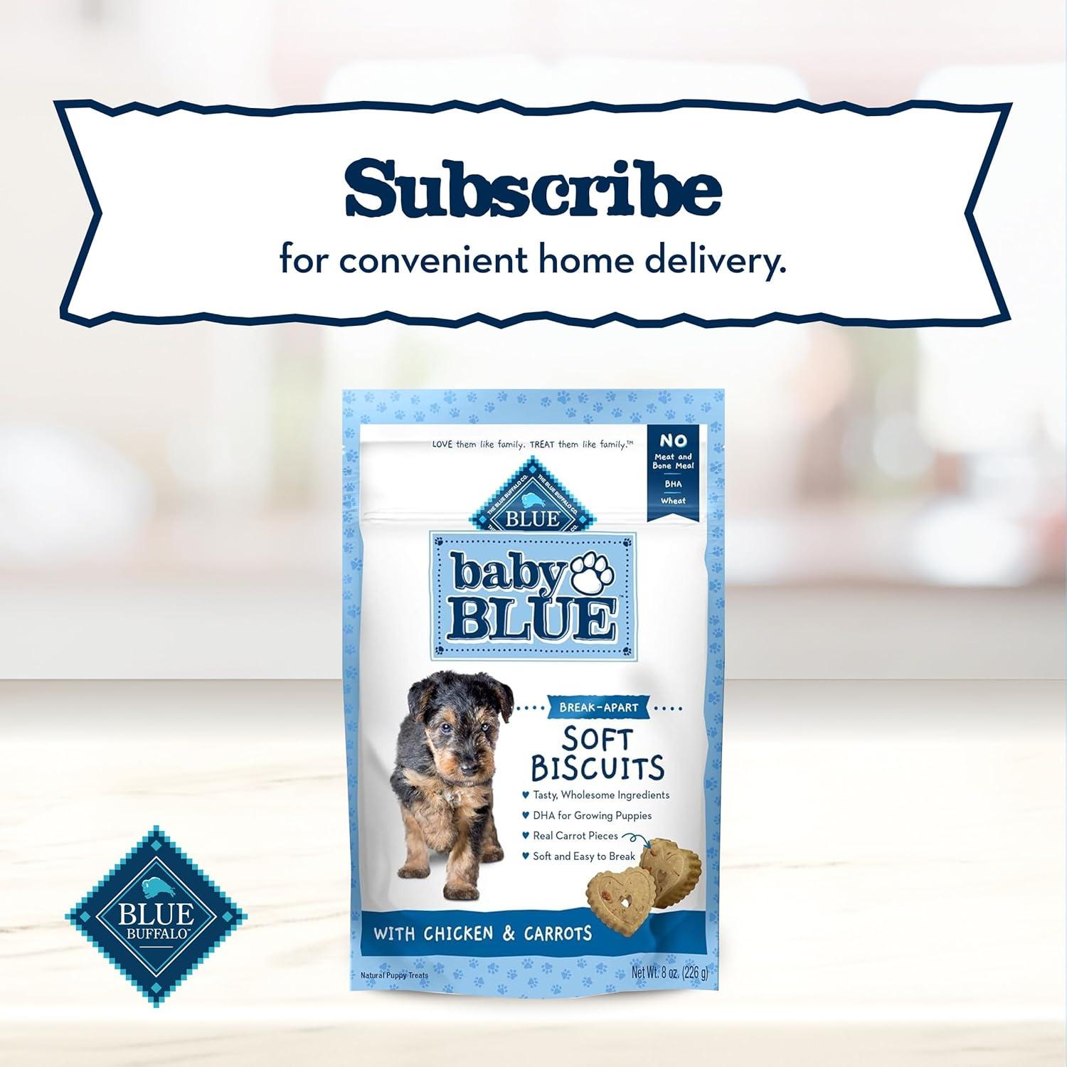 imageBlue Buffalo Baby Blue Soft Biscuits with DHA Natural Dog Treats for Puppies Great for Training with Chicken amp Carrots 8oz Bag8 Ounce Pack of 1