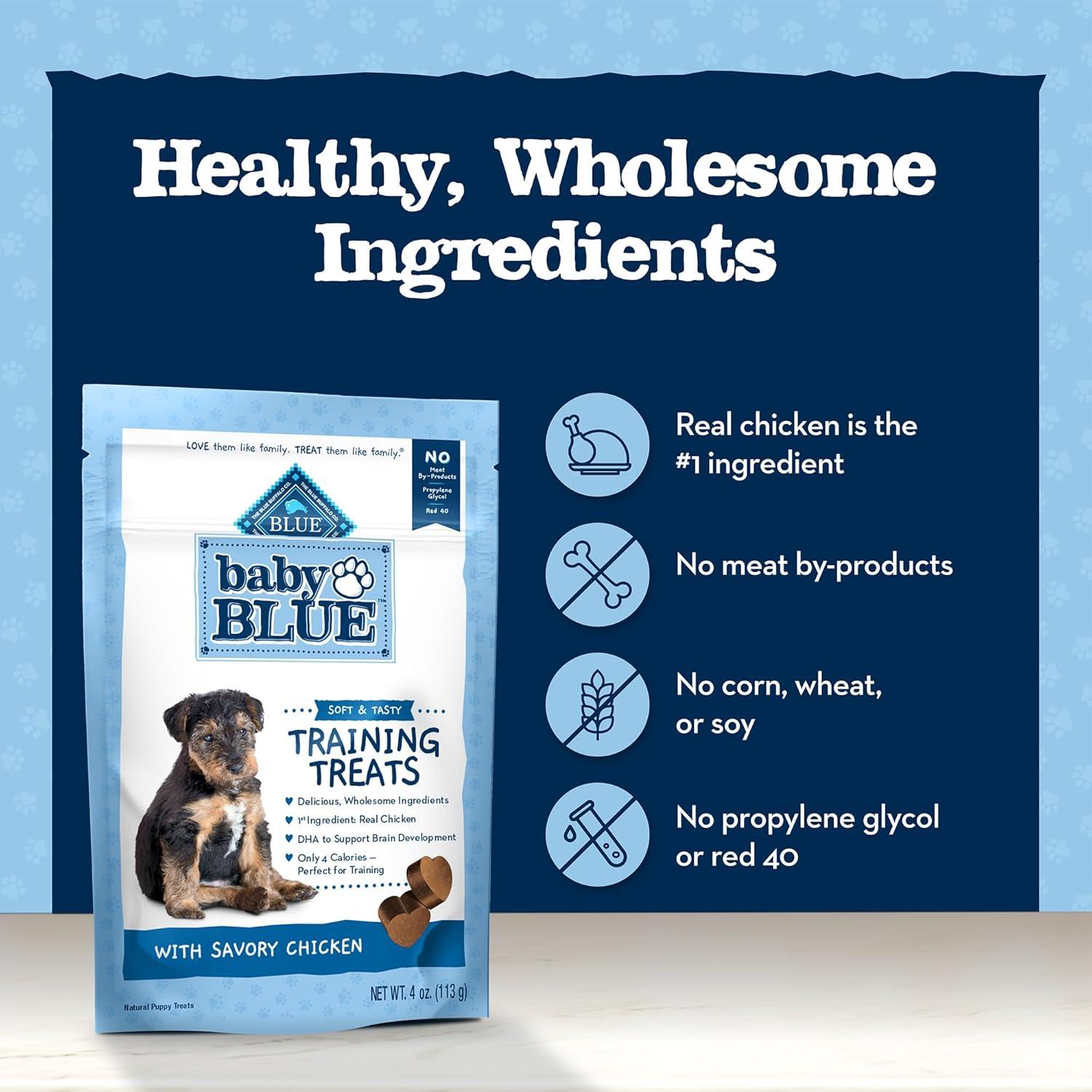 imageBlue Buffalo Baby Blue Training Treats Natural Puppy Soft Dog Treats Savory Chicken 4oz Bag4 Ounce Pack of 6