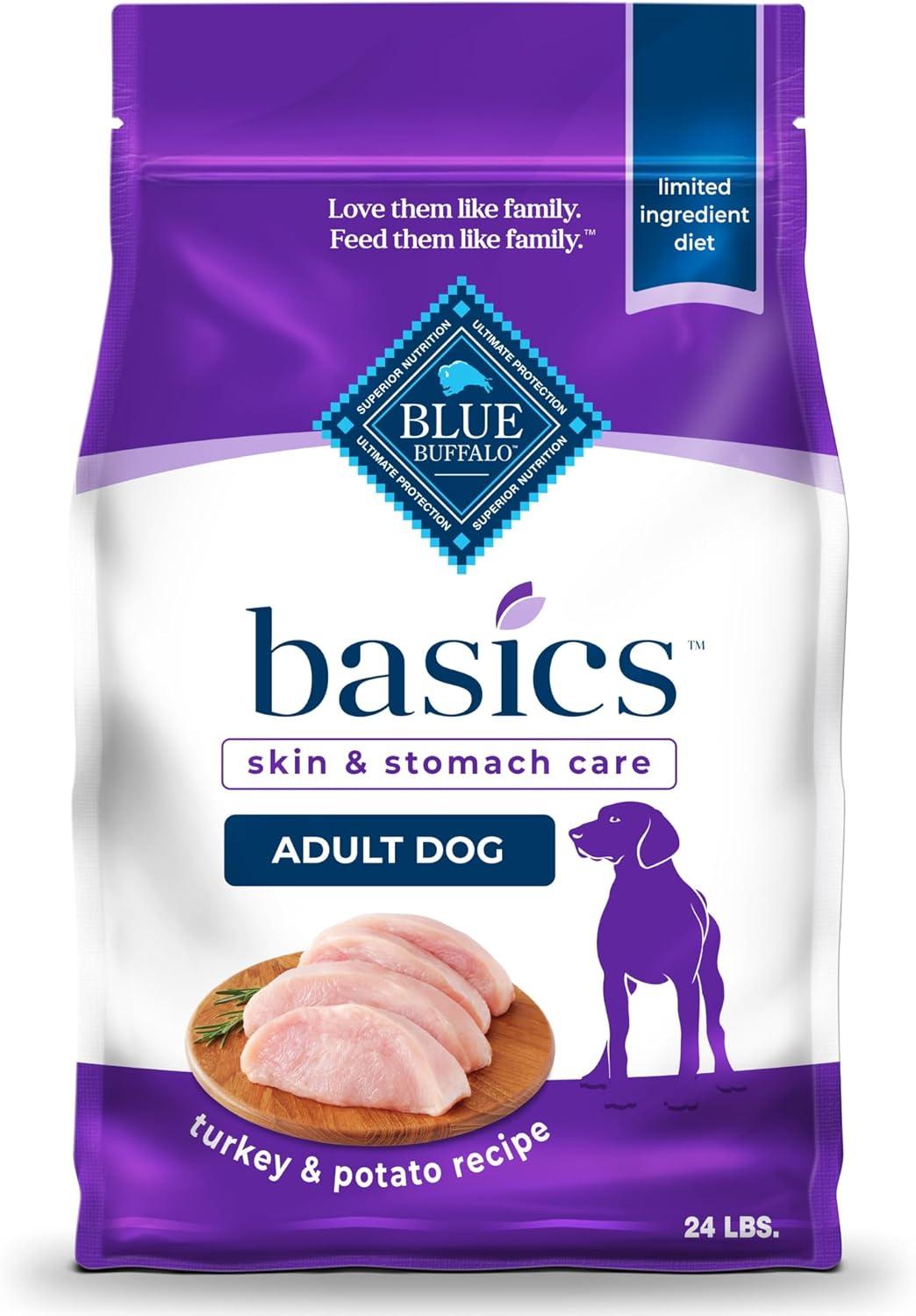 imageBlue Buffalo Basics Adult Dry Dog Food Skin amp Stomach Care Limited Ingredient Diet for Dogs Turkey Recipe 11lb BagTurkey Potato