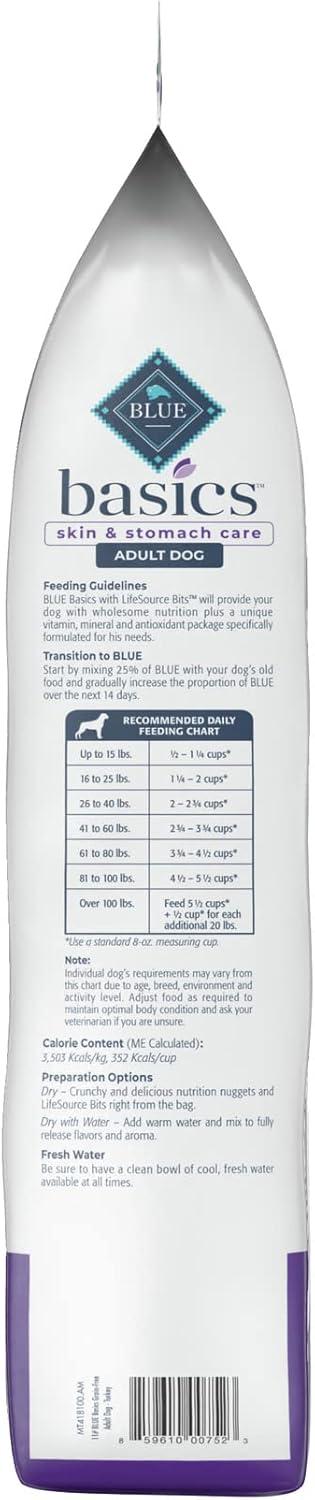 imageBlue Buffalo Basics Adult GrainFree Dry Dog Food for Skin amp Stomach Care Limited Ingredient Diet Made in the USA with Natural Ingredients Turkey amp Potato Recipe 11lb BagTurkey Potato