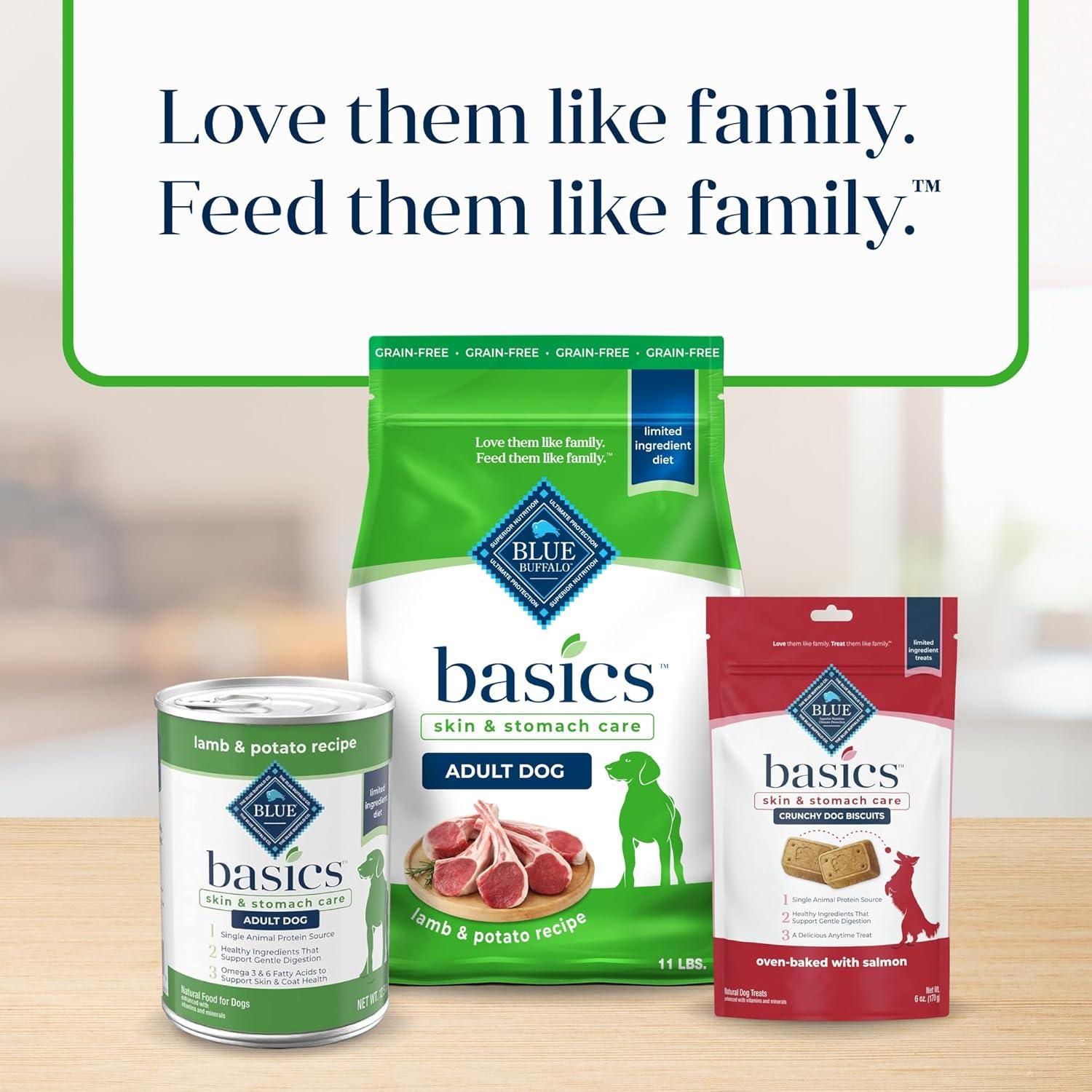 imageBlue Buffalo Basics Adult GrainFree Dry Dog Food for Skin amp Stomach Care Limited Ingredient Diet Made in the USA with Natural Ingredients Turkey amp Potato Recipe 11lb BagLamb Potato