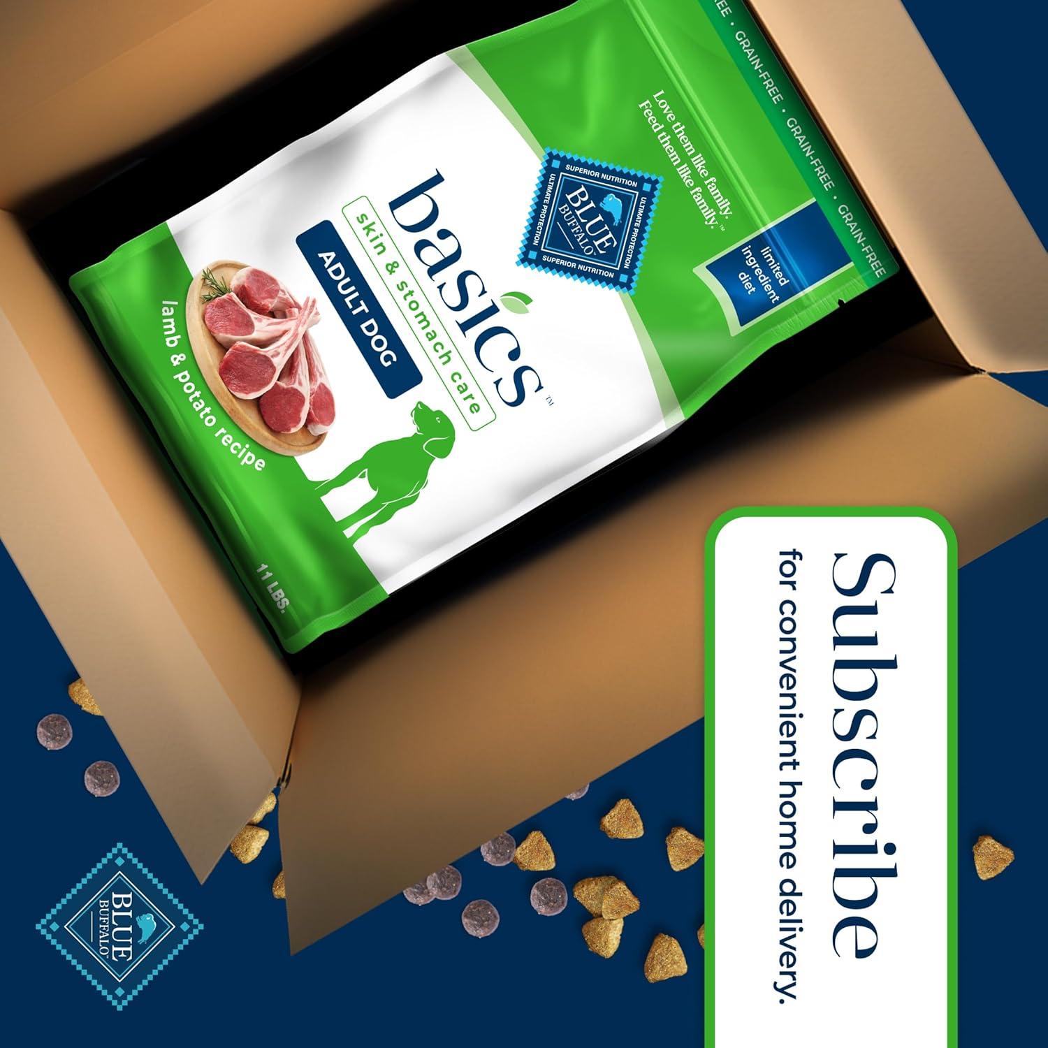 imageBlue Buffalo Basics Adult GrainFree Dry Dog Food for Skin amp Stomach Care Limited Ingredient Diet Made in the USA with Natural Ingredients Turkey amp Potato Recipe 11lb BagLamb Potato