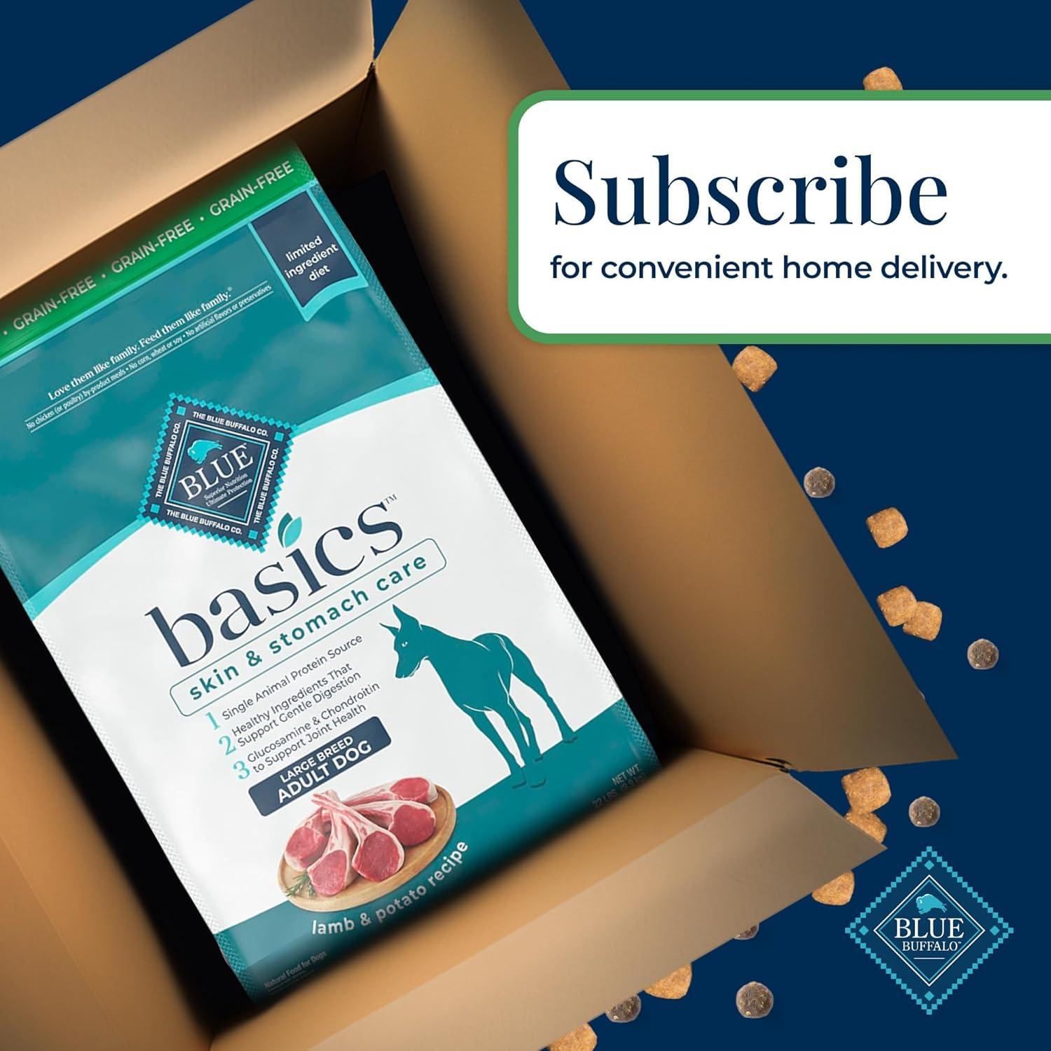 imageBlue Buffalo Basics Adult Large Breed GrainFree Dry Dog Food for Skin amp Stomach Care Limited Ingredient Diet Made in the USA with Natural Ingredients Lamb amp Potato Recipe 22lb Bag