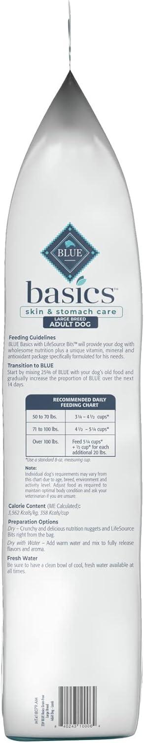 imageBlue Buffalo Basics Adult Large Breed GrainFree Dry Dog Food for Skin amp Stomach Care Limited Ingredient Diet Made in the USA with Natural Ingredients Lamb amp Potato Recipe 22lb Bag