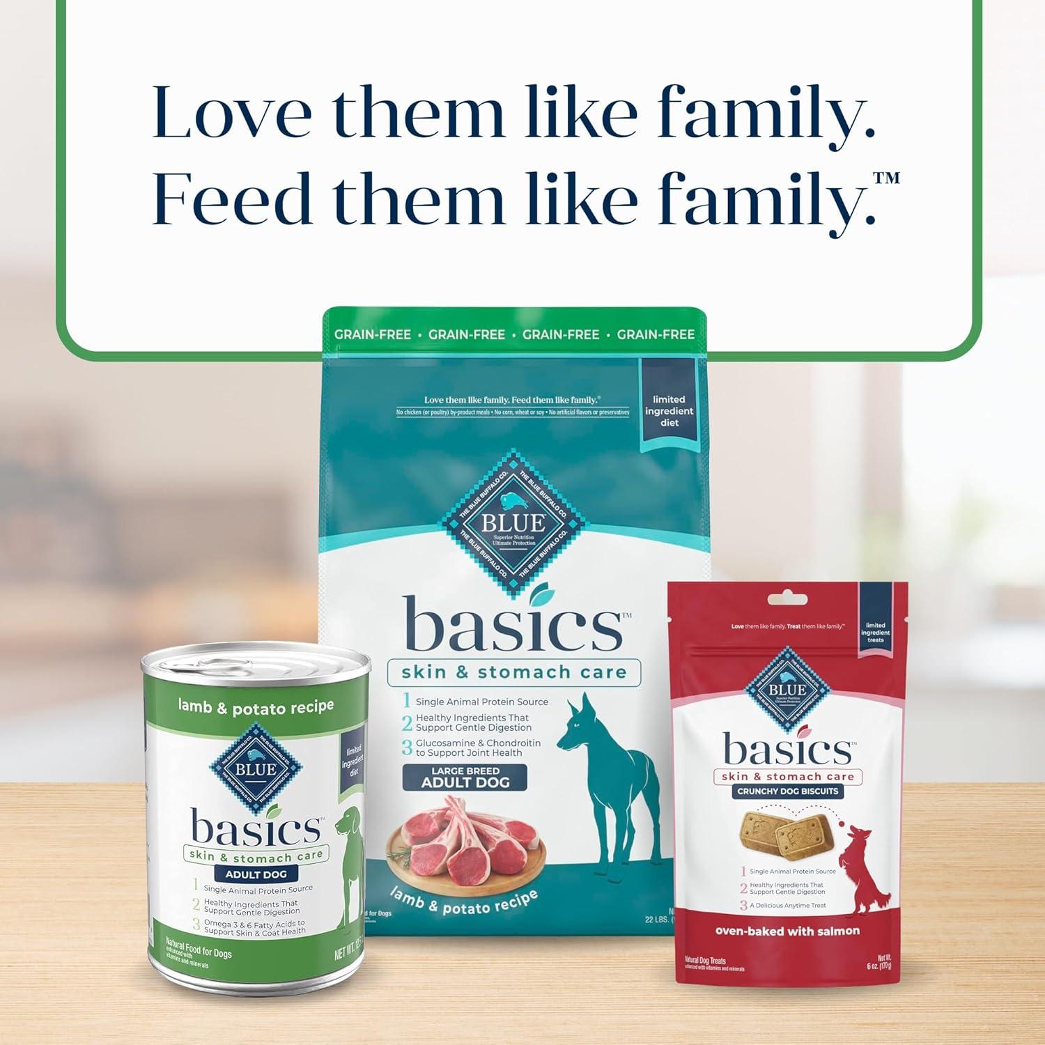 imageBlue Buffalo Basics Adult Large Breed GrainFree Dry Dog Food for Skin amp Stomach Care Limited Ingredient Diet Made in the USA with Natural Ingredients Lamb amp Potato Recipe 22lb Bag