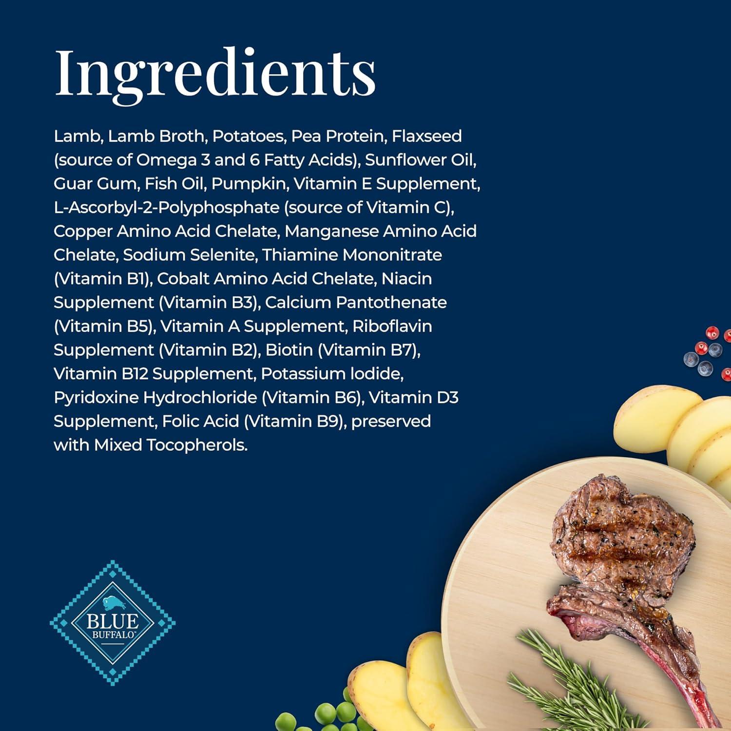 imageBlue Buffalo Basics Adult Small Breed GrainFree Wet Dog Food for Skin amp Stomach Care Limited Ingredient Diet Lamb Recipe 35oz Cups 12 CountLamb Potato