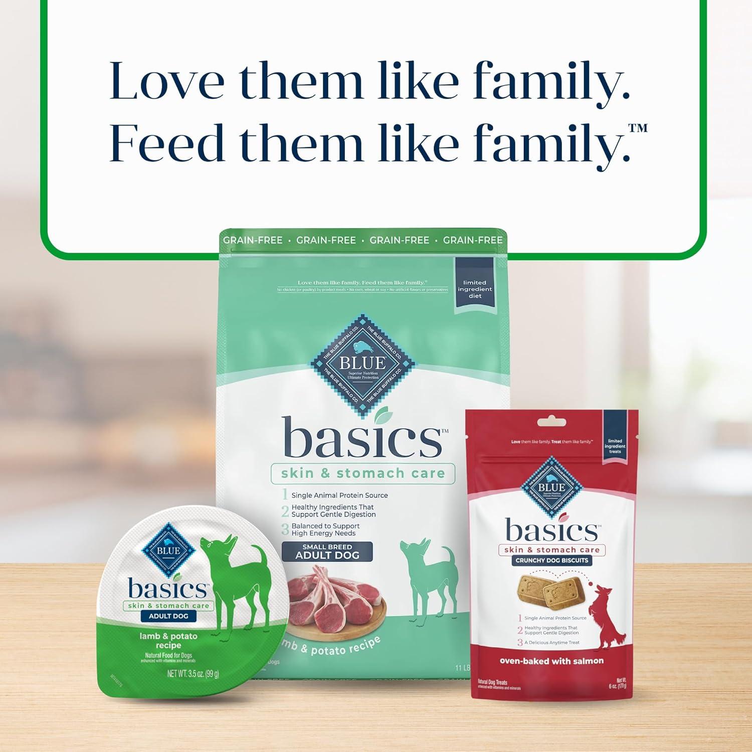 imageBlue Buffalo Basics Adult Small Breed GrainFree Wet Dog Food for Skin amp Stomach Care Limited Ingredient Diet Lamb Recipe 35oz Cups 12 CountLamb Potato