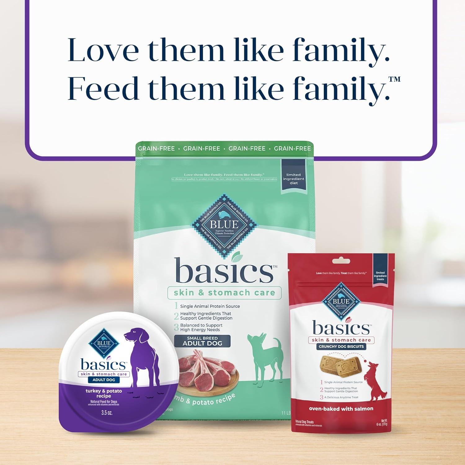 imageBlue Buffalo Basics Adult Small Breed GrainFree Wet Dog Food for Skin amp Stomach Care Limited Ingredient Diet Lamb Recipe 35oz Cups 12 CountTurkey Potato