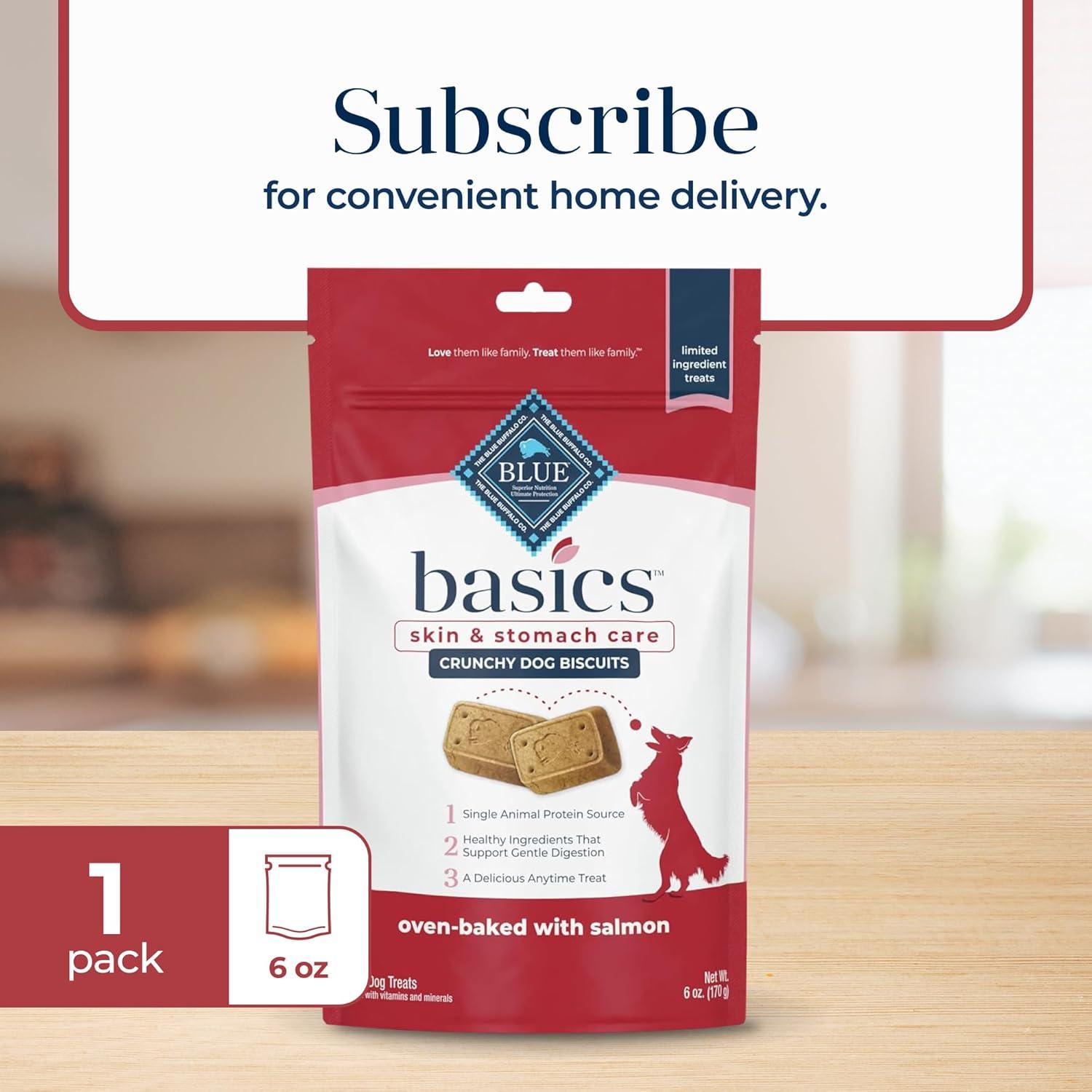 imageBlue Buffalo Basics Crunchy Dog Biscuits for Skin amp Stomach Care Limited Ingredient Diet Dog Treats Salmon amp Potato Recipe 6oz BagSalmon Potato