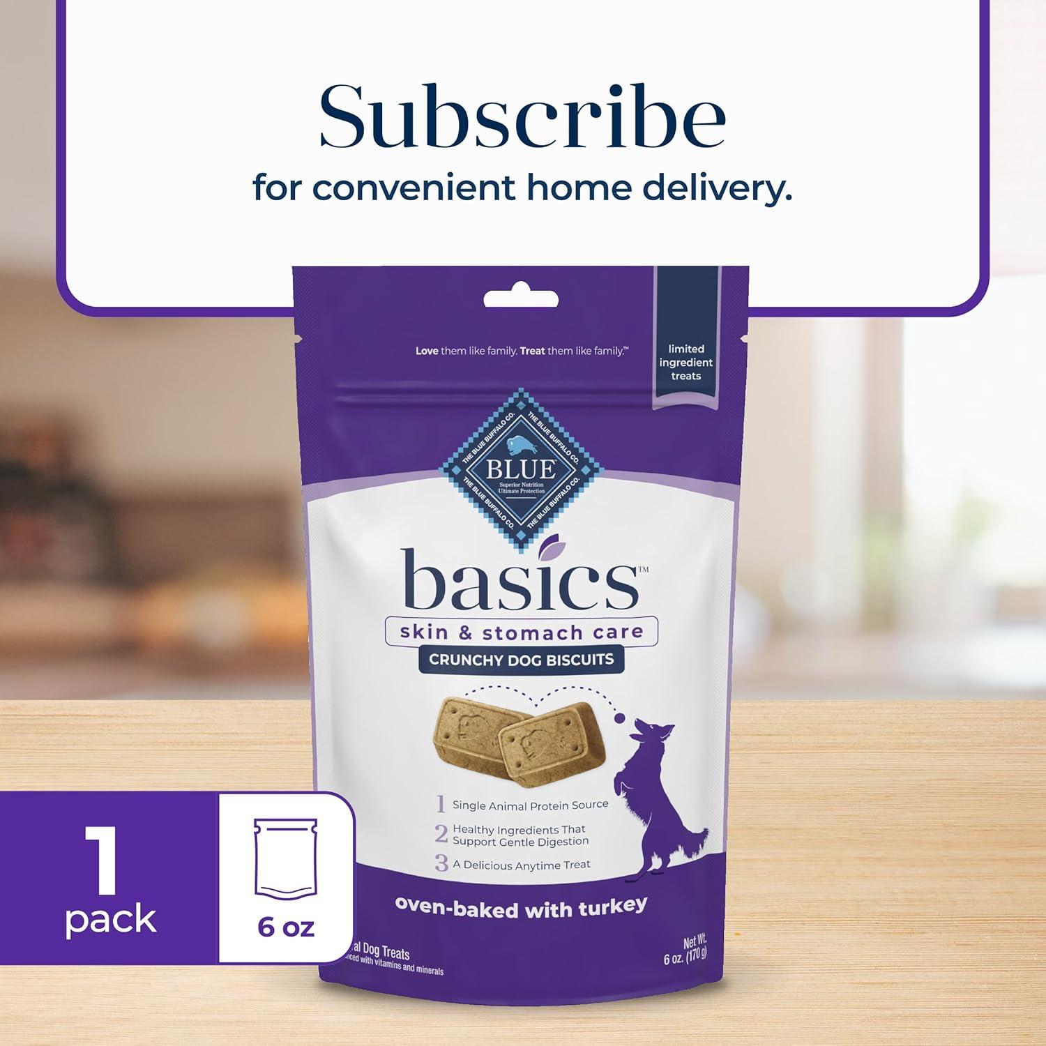 imageBlue Buffalo Basics Crunchy Dog Biscuits for Skin amp Stomach Care Limited Ingredient Diet Dog Treats Salmon amp Potato Recipe 6oz BagTurkey Potato
