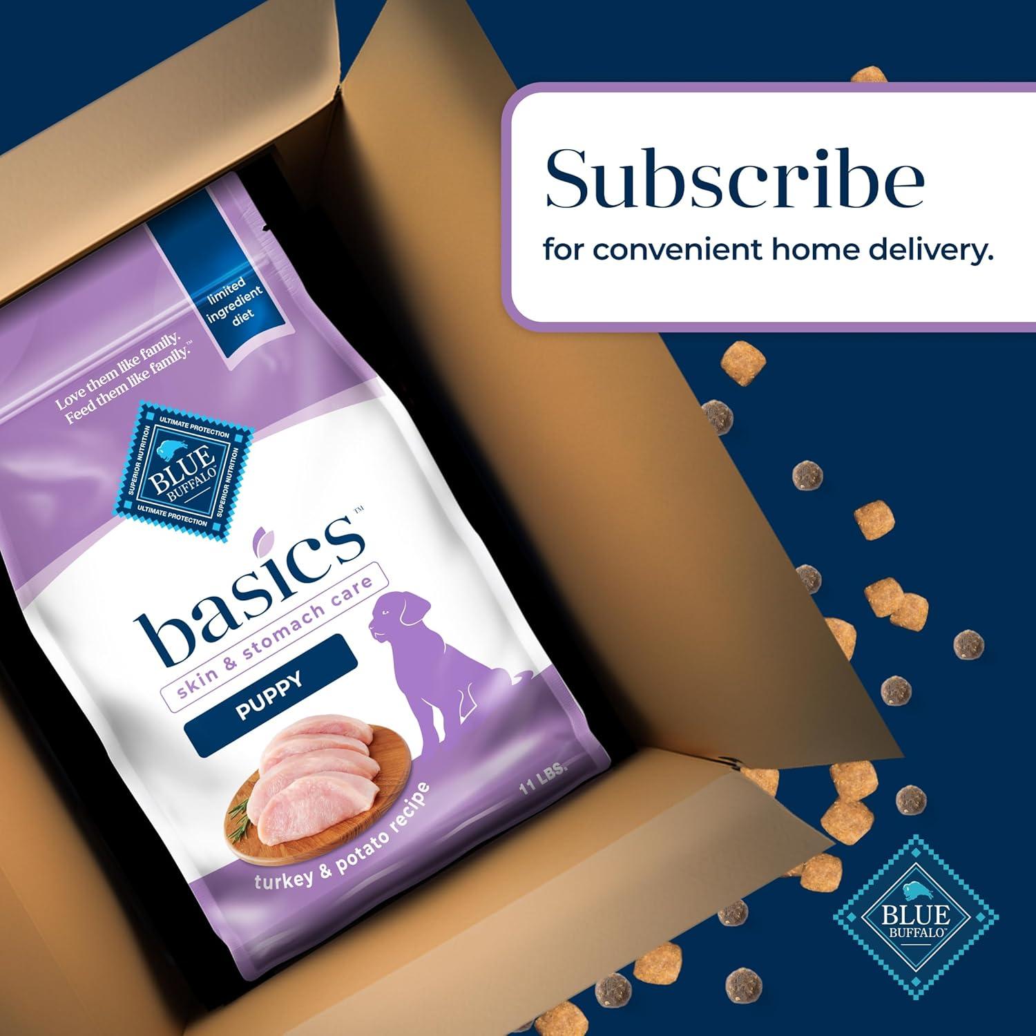 imageBlue Buffalo Basics Dry Dog Food for Puppies Skin amp Stomach Care Limited Ingredient Diet for Dogs Turkey Recipe 11lb BagTurkey Potato