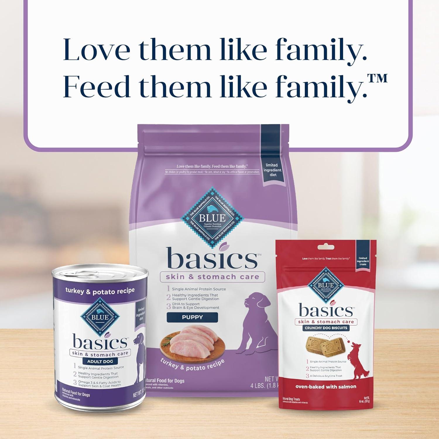 imageBlue Buffalo Basics Dry Dog Food for Puppies Skin amp Stomach Care Limited Ingredient Diet for Dogs Turkey Recipe 11lb BagTurkey Potato