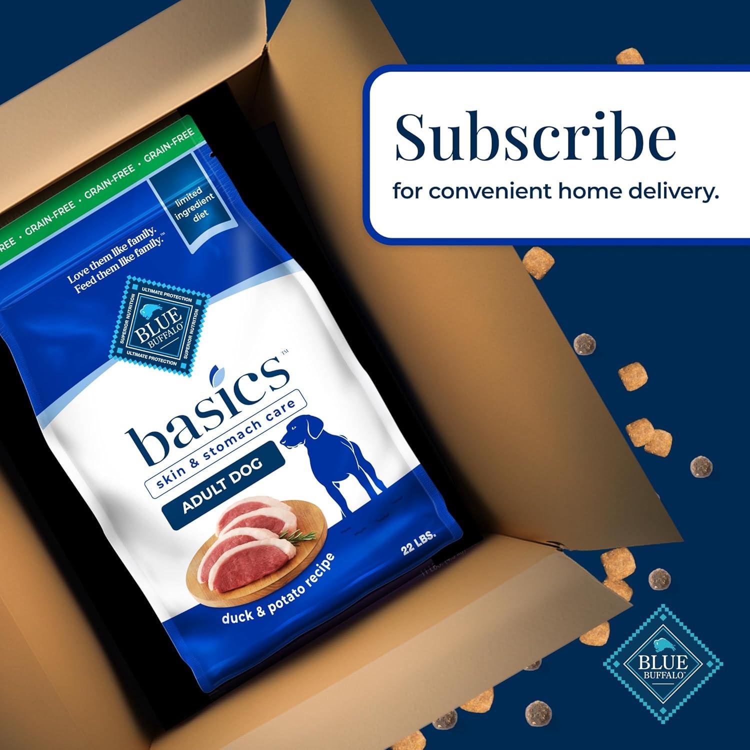 imageBlue Buffalo Basics GrainFree Dry Dog Food for Adult Dogs Limited Ingredient Diet Lamb Recipe 22lb BagDuck Potato