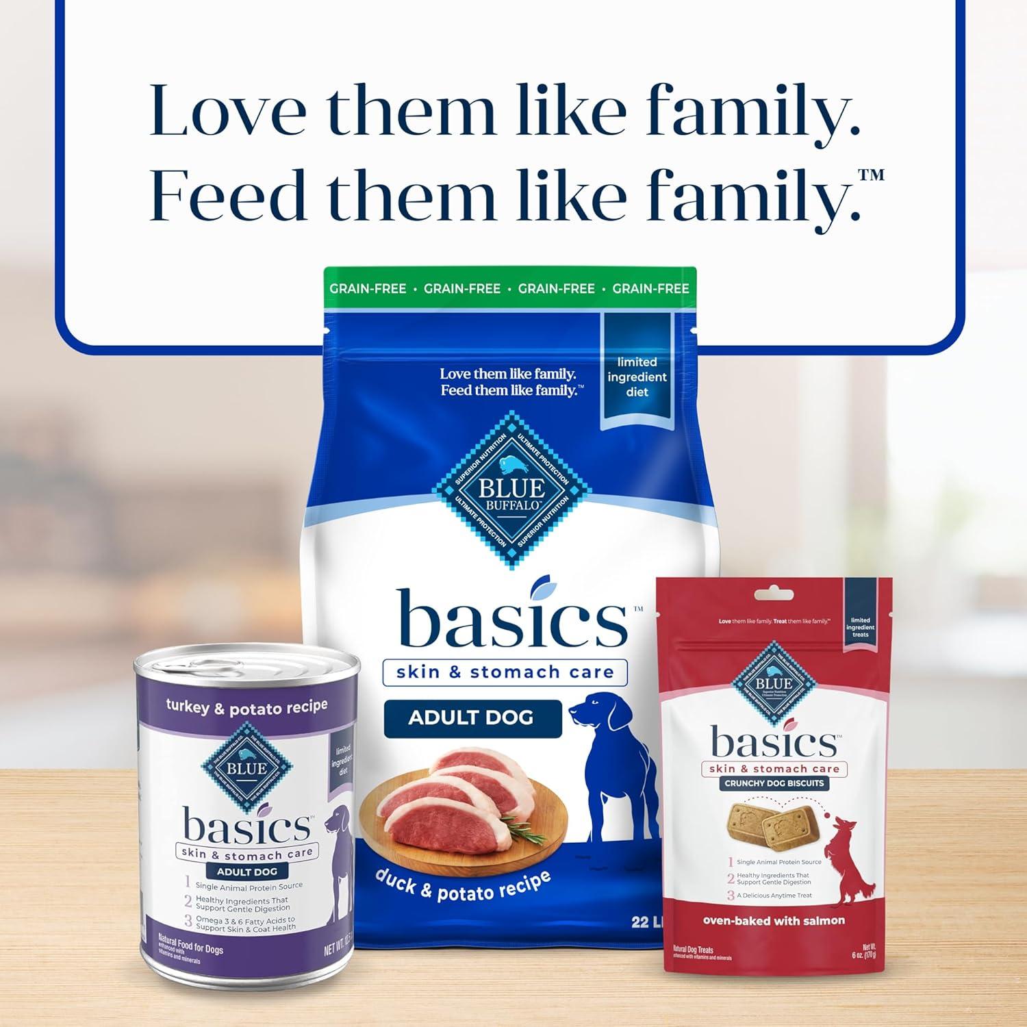 imageBlue Buffalo Basics GrainFree Dry Dog Food for Adult Dogs Limited Ingredient Diet Lamb Recipe 22lb BagDuck Potato
