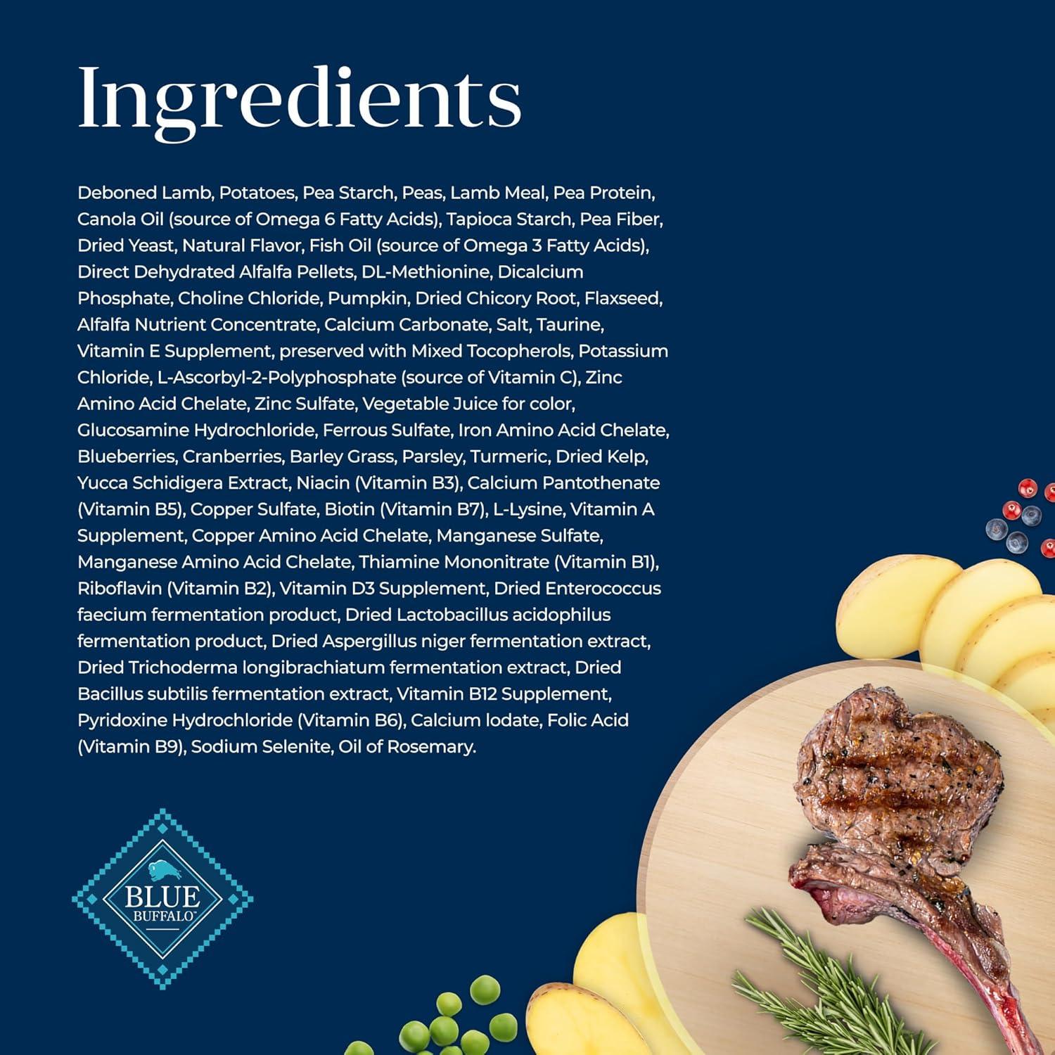imageBlue Buffalo Basics GrainFree Dry Dog Food for Adult Dogs Limited Ingredient Diet Lamb Recipe 22lb BagLamb Potato