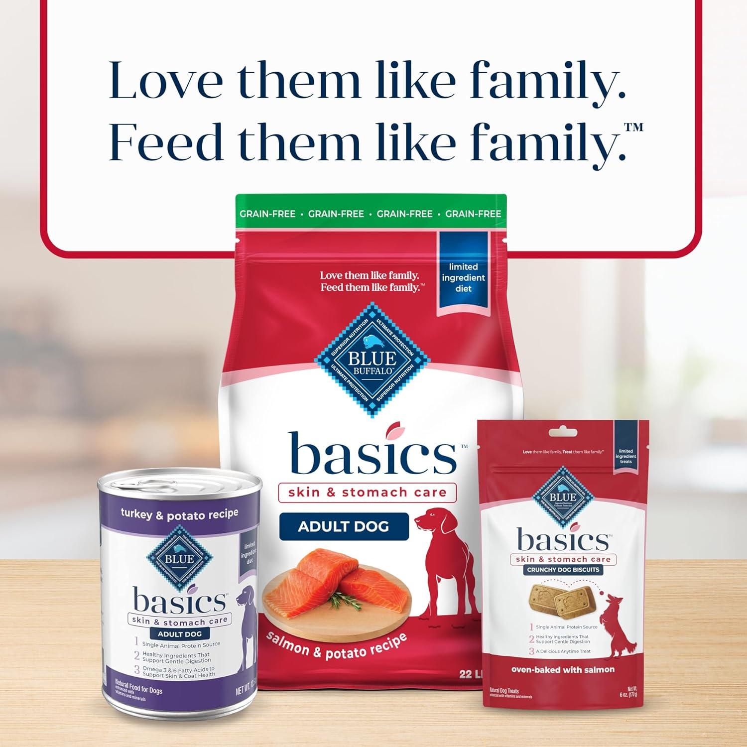 imageBlue Buffalo Basics GrainFree Dry Dog Food for Adult Dogs Limited Ingredient Diet Lamb Recipe 22lb BagSalmon Potato