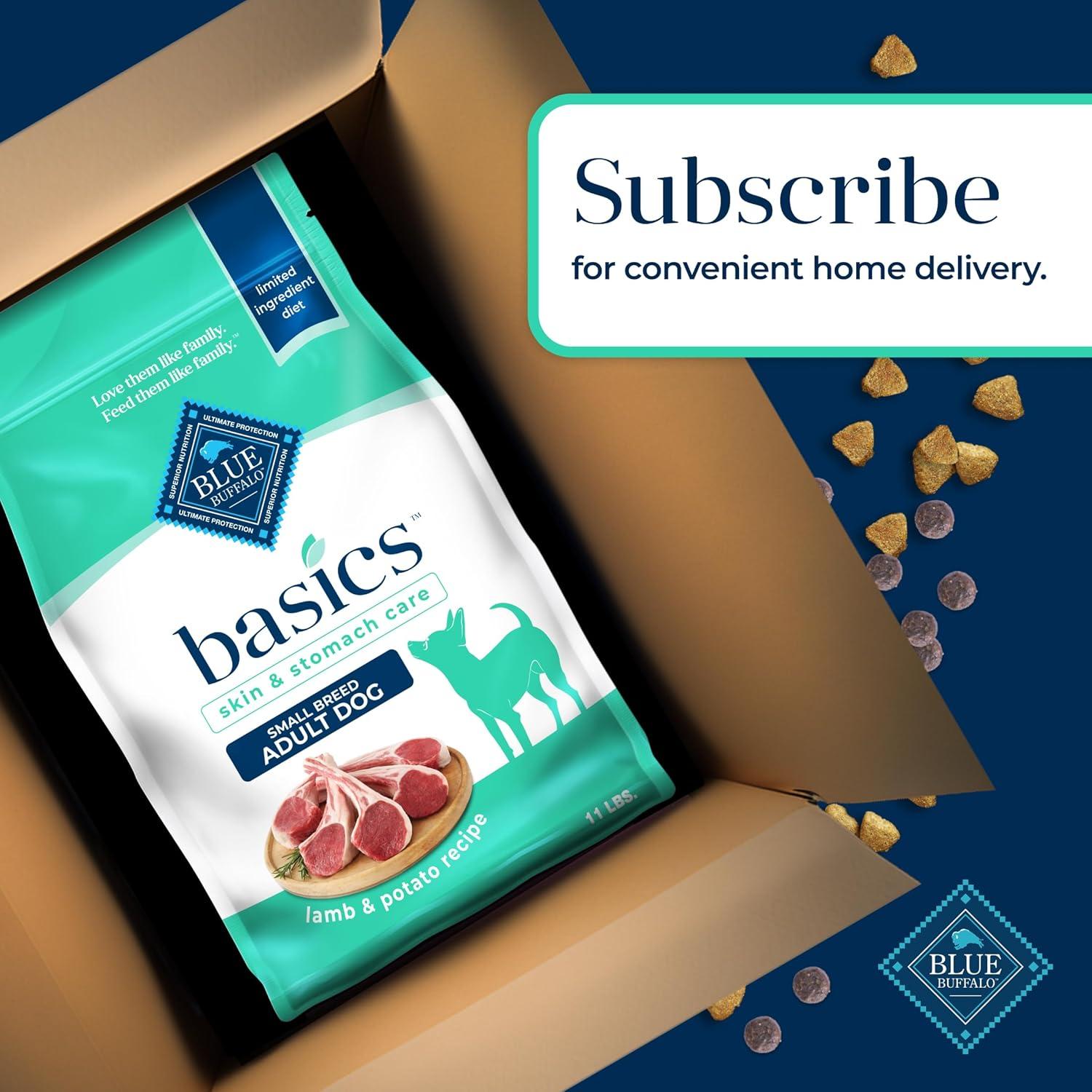 imageBlue Buffalo Basics GrainFree Dry Dog Food for Small Breed Adult Dogs Limited Ingredient Diet Lamb Recipe 11lb Bag