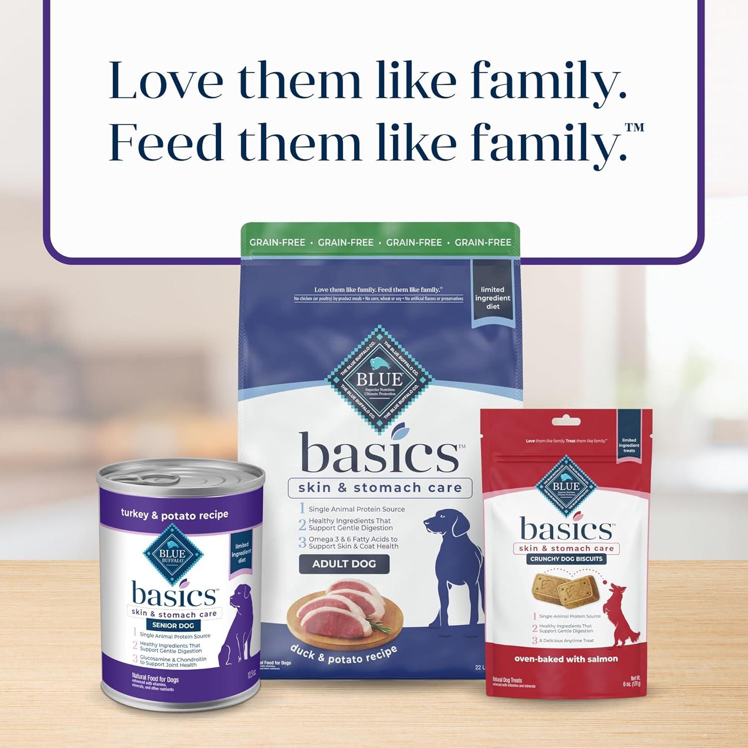 imageBlue Buffalo Basics GrainFree Senior Wet Dog Food Skin amp Stomach Care Limited Ingredient Diet Turkey Recipe 125oz Cans 12 Count