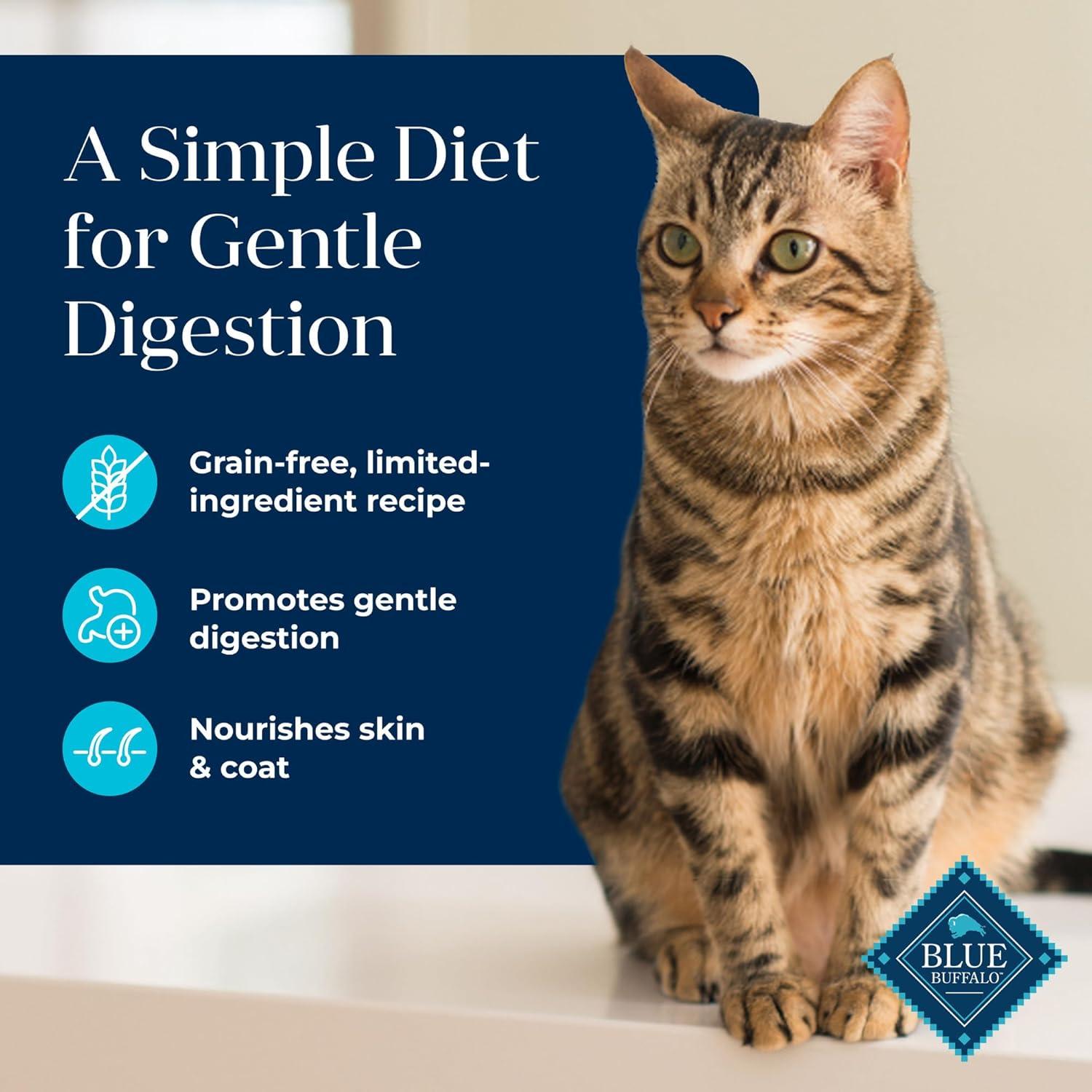 imageBlue Buffalo Basics GrainFree Wet Cat Food Skin amp Stomach Care Limited Ingredient Diet for Indoor Cats Duck amp Potato Entre 3oz Cans 24 CountFish