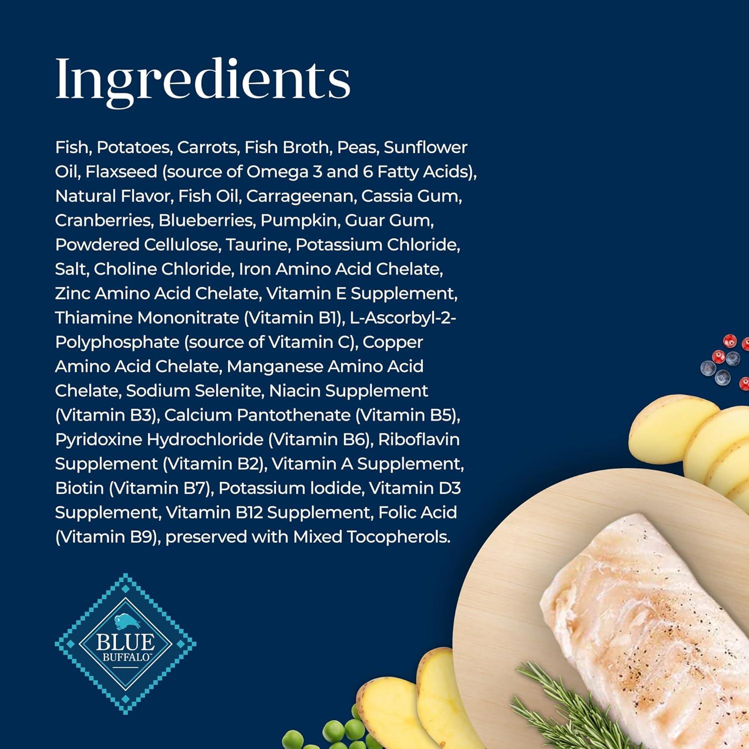 imageBlue Buffalo Basics GrainFree Wet Cat Food Skin amp Stomach Care Limited Ingredient Diet for Indoor Cats Duck amp Potato Entre 3oz Cans 24 CountFish