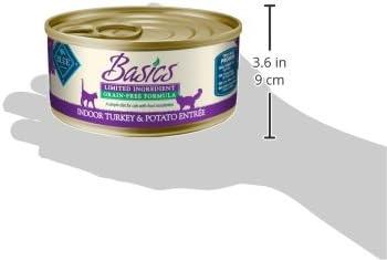 imageBlue Buffalo Basics GrainFree Wet Cat Food Skin amp Stomach Care Limited Ingredient Diet for Indoor Cats Duck amp Potato Entre 3oz Cans 24 CountTurkey