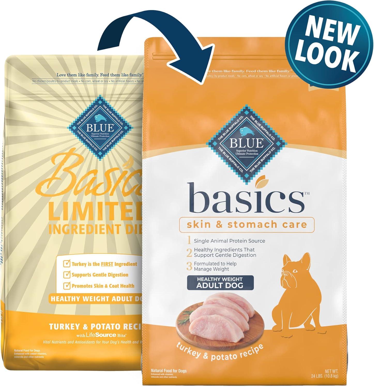 imageBlue Buffalo Basics Healthy Weight Adult Dry Dog Food Skin amp Stomach Care Limited Ingredient Diet for Dogs Turkey Recipe 4lb BagTurkey Potato