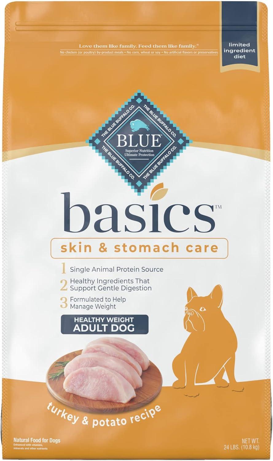 imageBlue Buffalo Basics Healthy Weight Adult Dry Dog Food Skin amp Stomach Care Limited Ingredient Diet for Dogs Turkey Recipe 4lb BagTurkey Potato