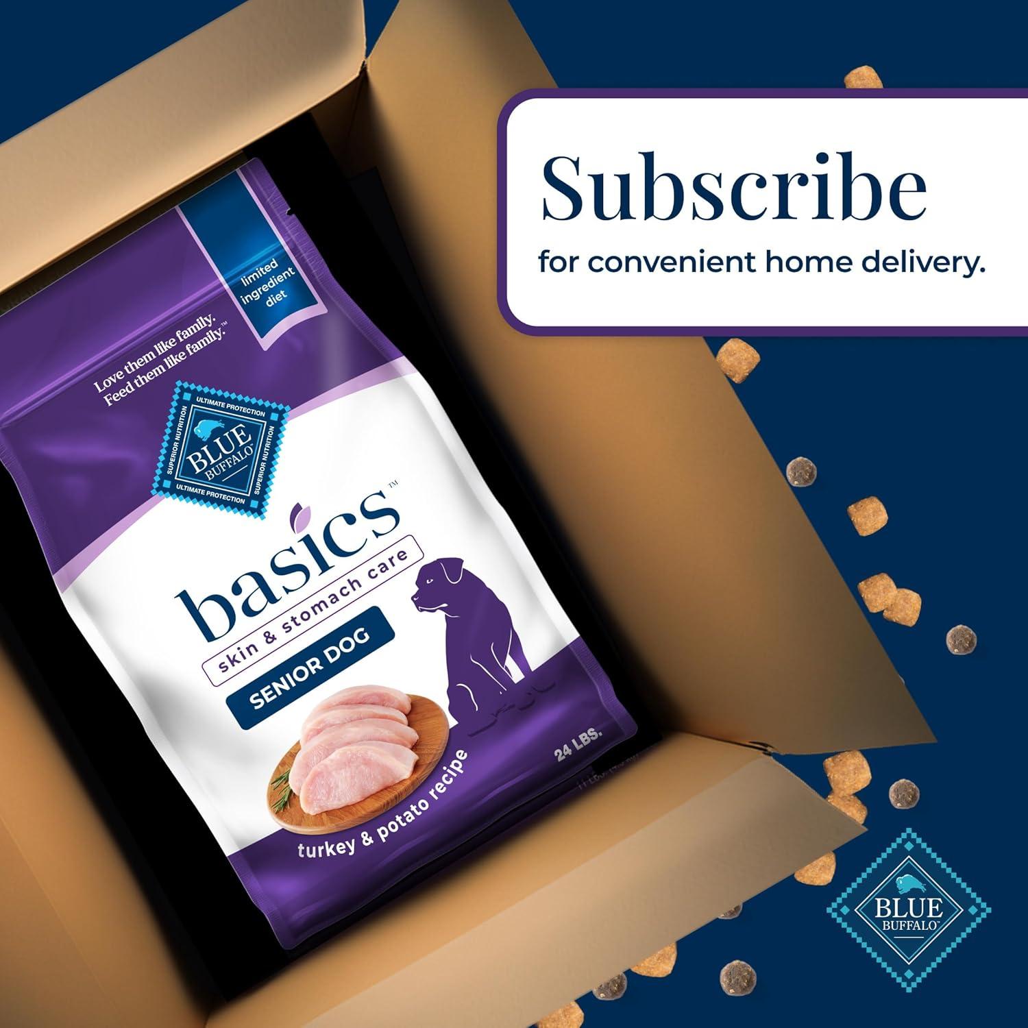 imageBlue Buffalo Basics Senior Dry Dog Food Skin amp Stomach Care Limited Ingredient Diet Turkey Recipe 24lb BagTurkey Potato WithGrain
