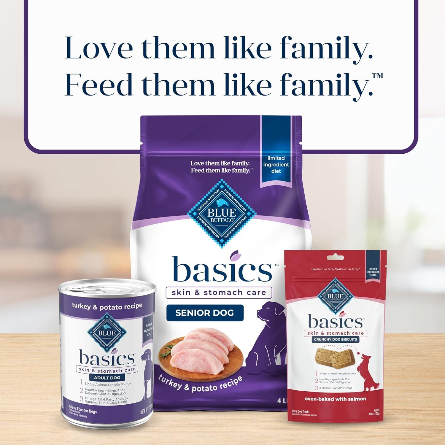 imageBlue Buffalo Basics Senior Dry Dog Food Skin amp Stomach Care Limited Ingredient Diet Turkey Recipe 24lb BagTurkey Potato WithGrain