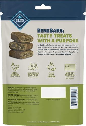 imageBlue Buffalo BeneBars Digestive Support Dog Treats with Prebiotic Fiber Made with Natural Ingredients USA Chicken amp Apple 9oz BagChicken Apple