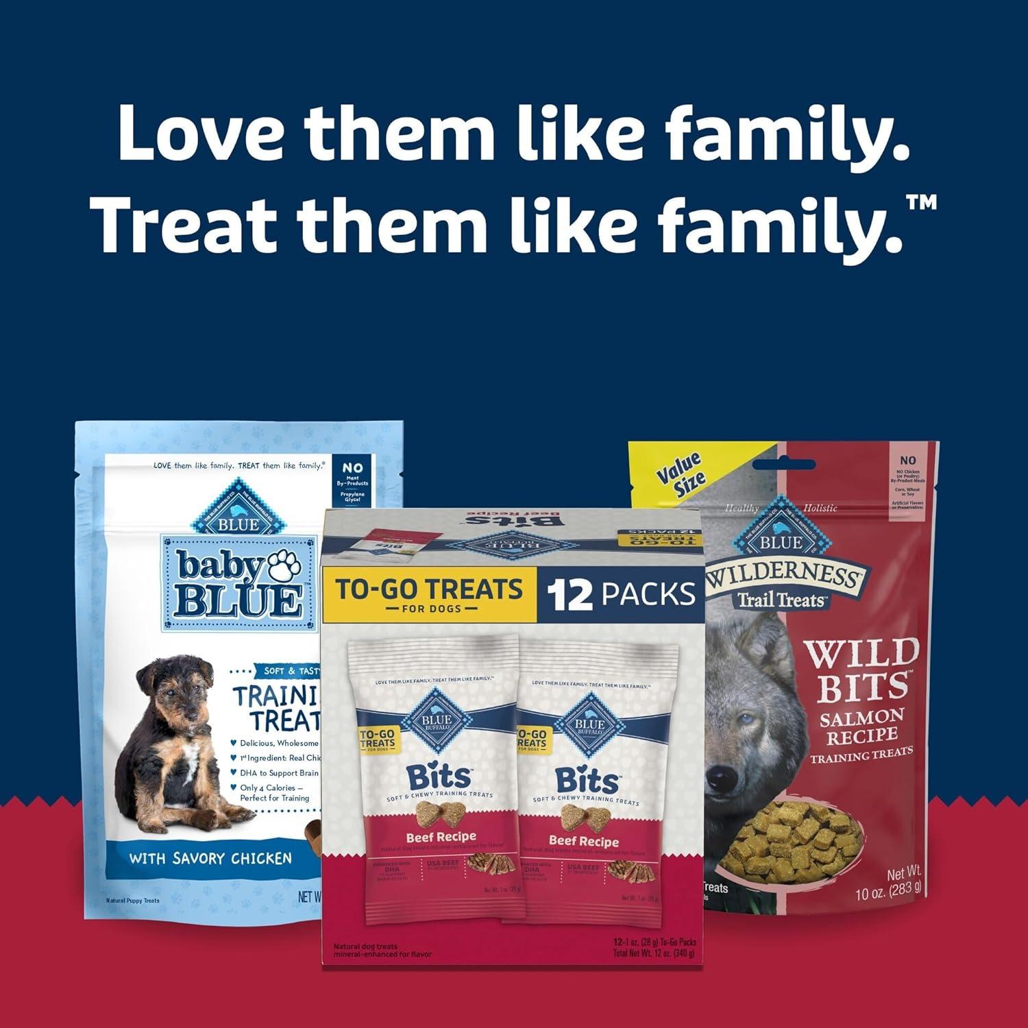 imageBlue Buffalo Bits Natural Soft Moist to Go Dog Training Treats Beef Recipe 1oz Bags Pack of 12BLUE Bits Beef