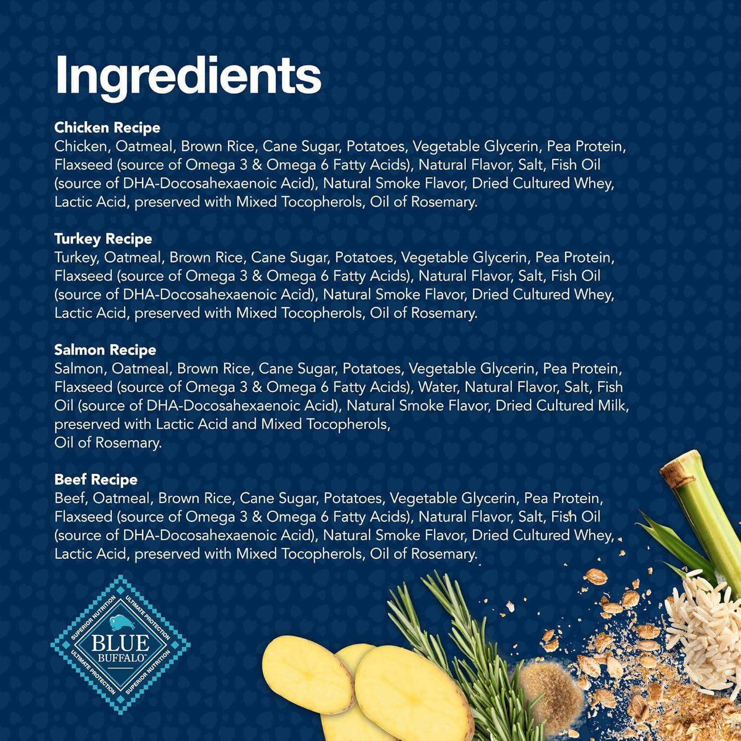 imageBlue Buffalo Bits Soft Dog Treats for Training Made with Natural Ingredients amp Enhanced with DHA Beef Recipe 4oz BagBeef Salmon Turkey and Chicken