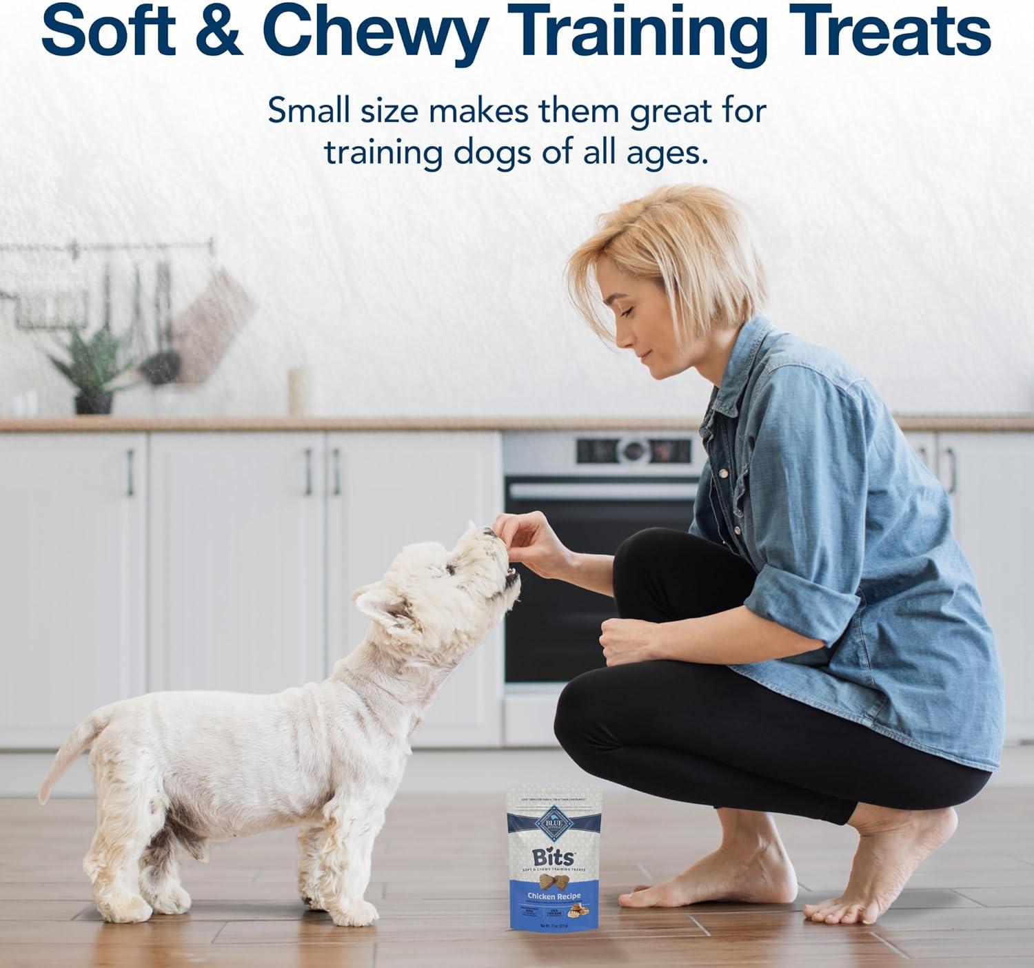 imageBlue Buffalo Bits Soft Dog Treats for Training Made with Natural Ingredients amp Enhanced with DHA Beef Recipe 4oz BagBeef Salmon Turkey and Chicken